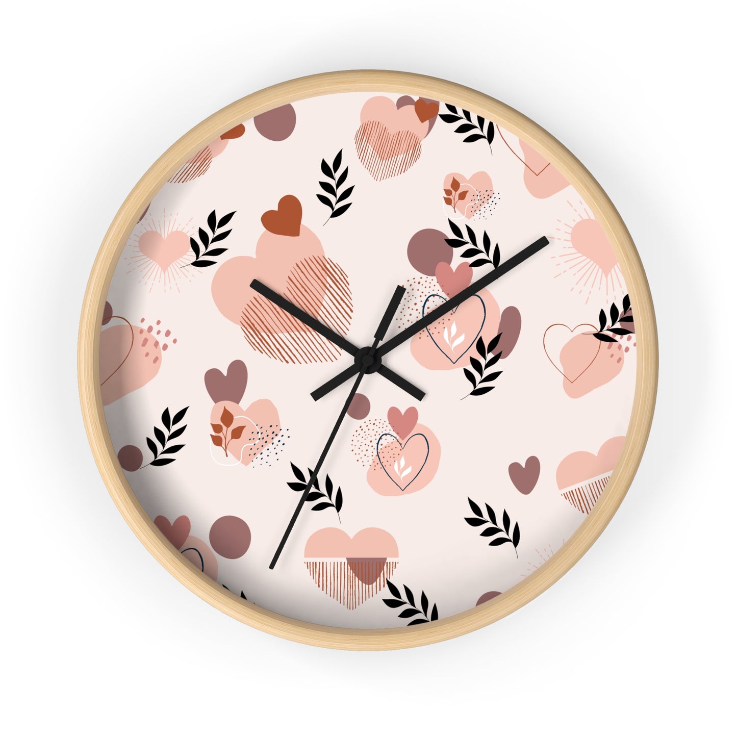 Romantic Heart Pattern Wall Clock