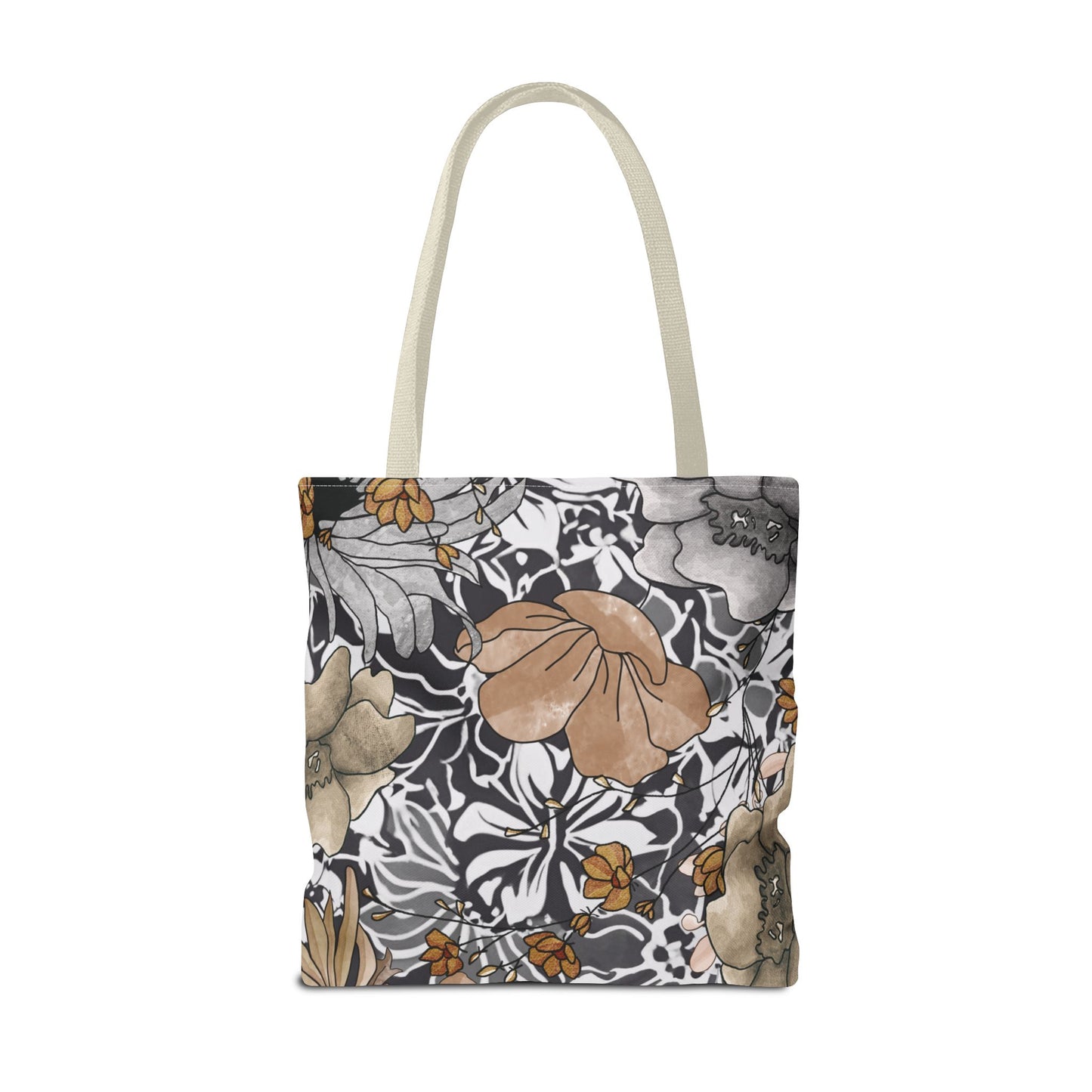 Bolsa de mano rústica con flores