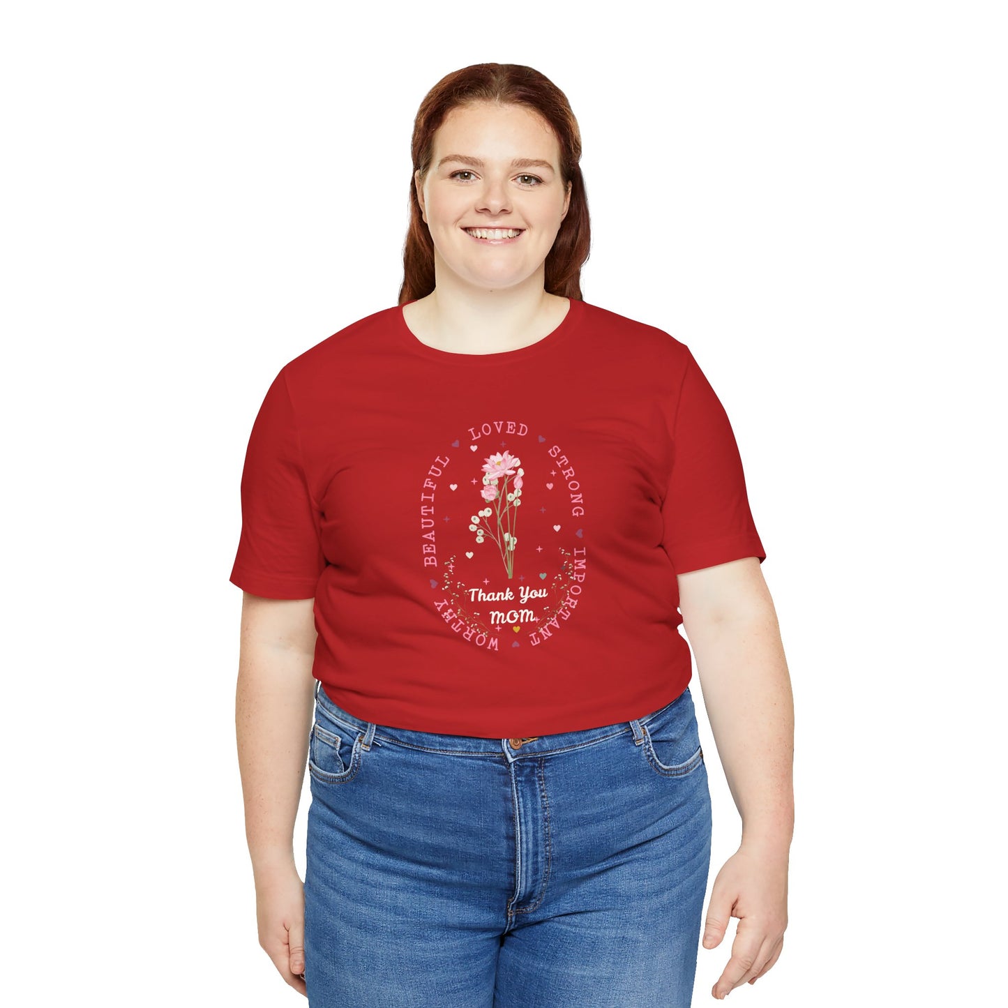 Mom Strength Pink Flower Graphic Tee