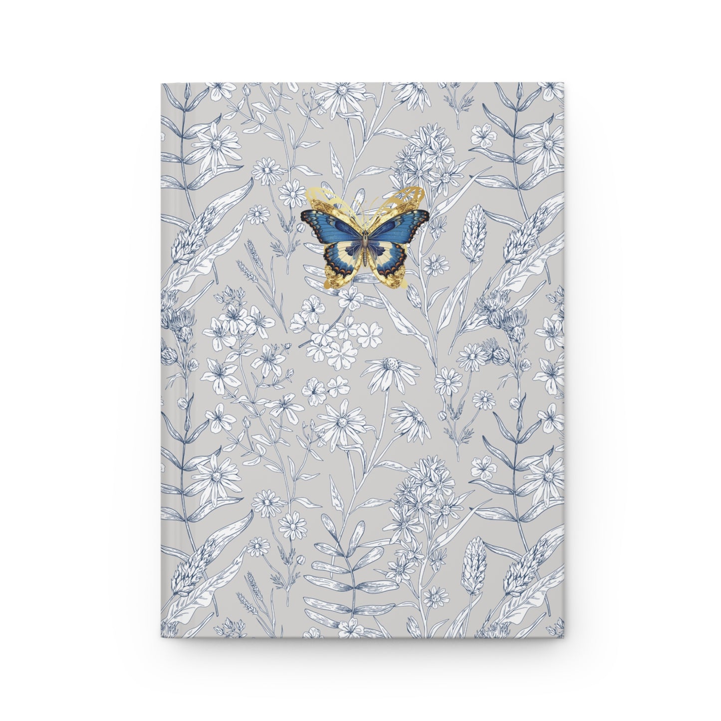 Elegant Floral Hardcover Journal with Butterfly Design (5.75" x 8")