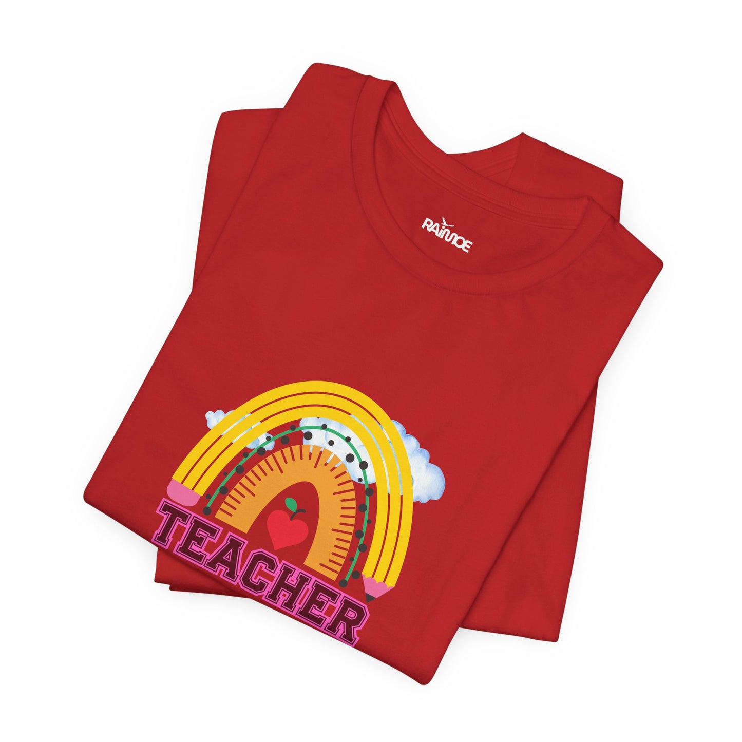Rainbow Pencil Teacher Graphic T- Shirt