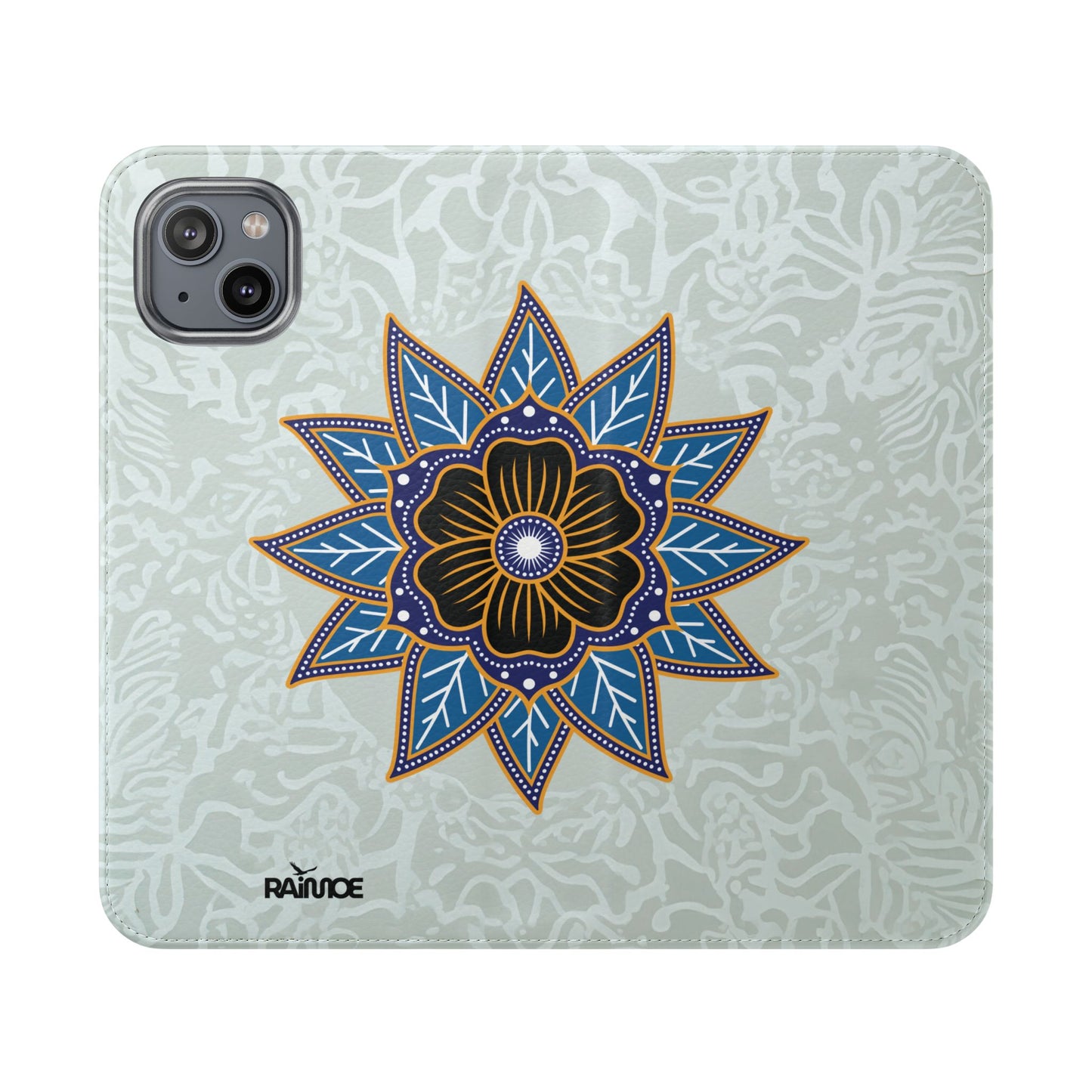 Blue Bloom - Funda con tapa para iPhone