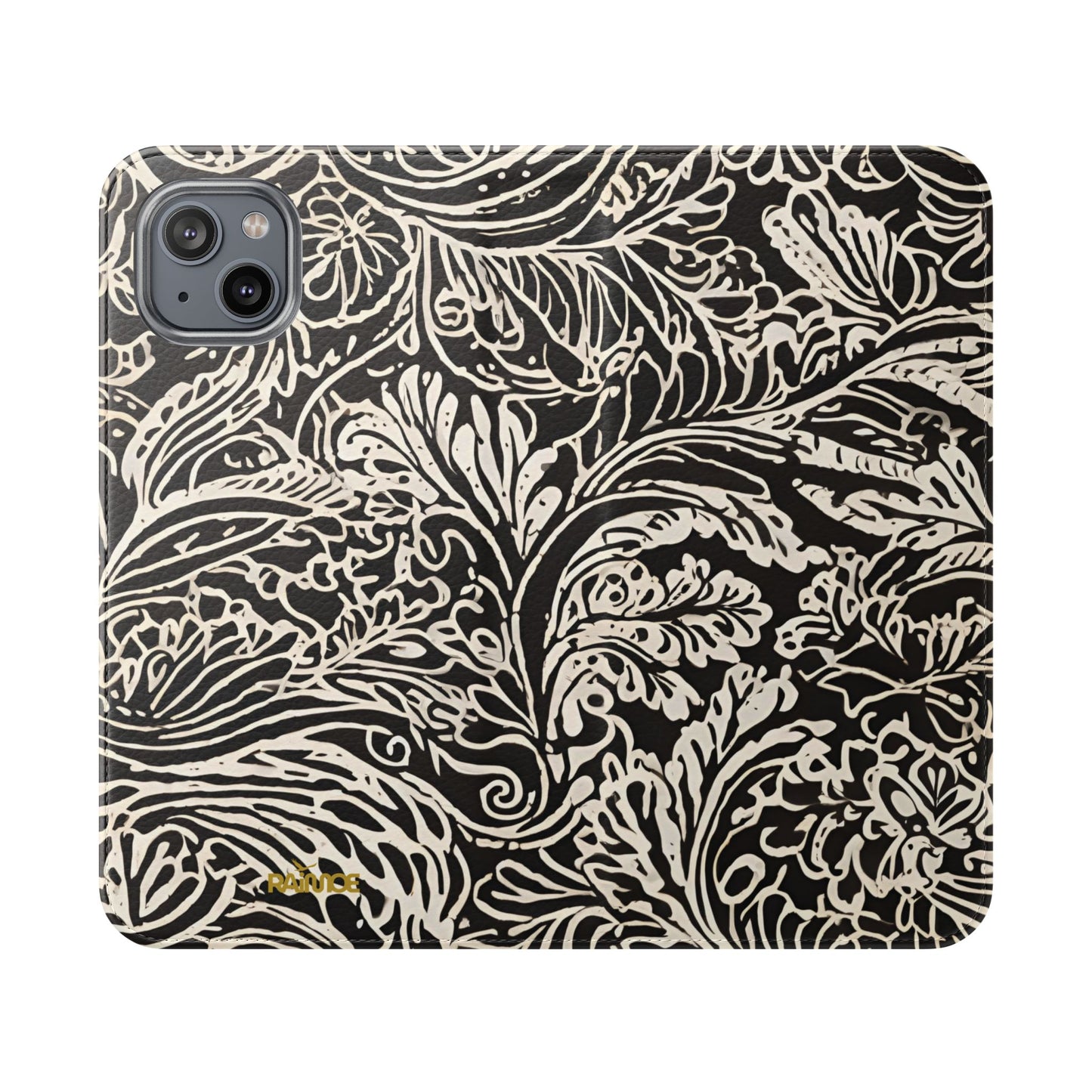 Funda con tapa para iPhone con diseño de hoja