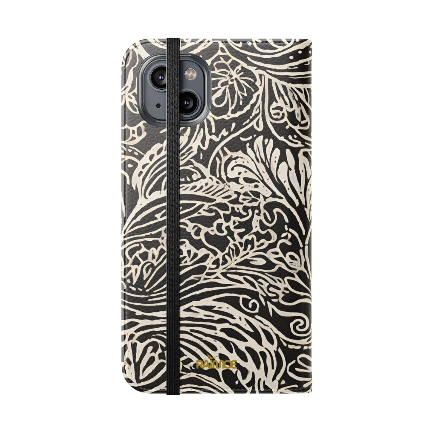 Funda con tapa para iPhone con diseño de hoja