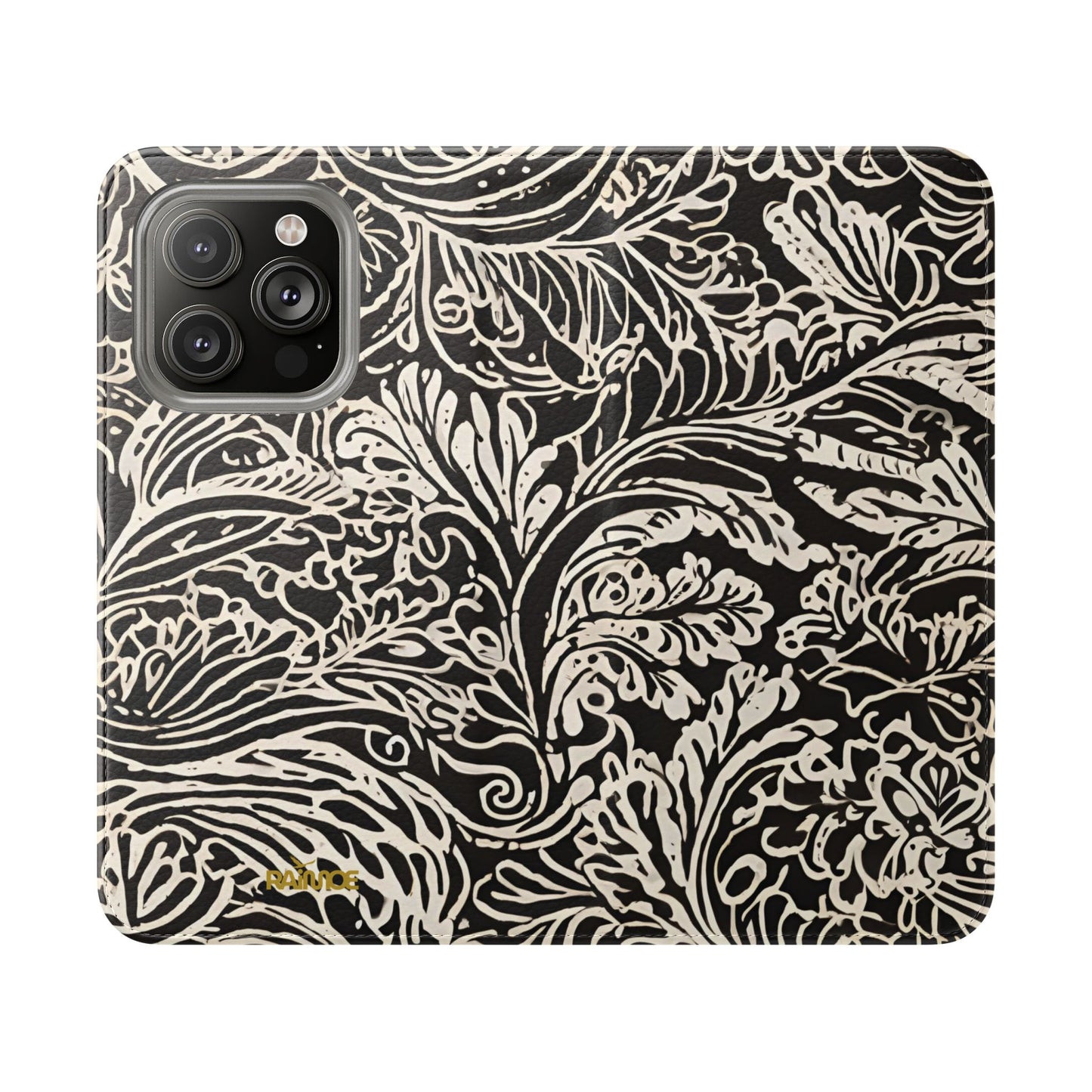 Funda con tapa para iPhone con diseño de hoja