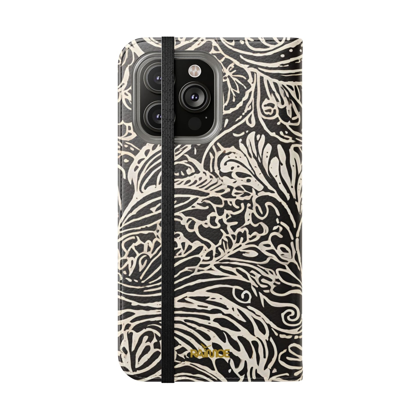 Funda con tapa para iPhone con diseño de hoja