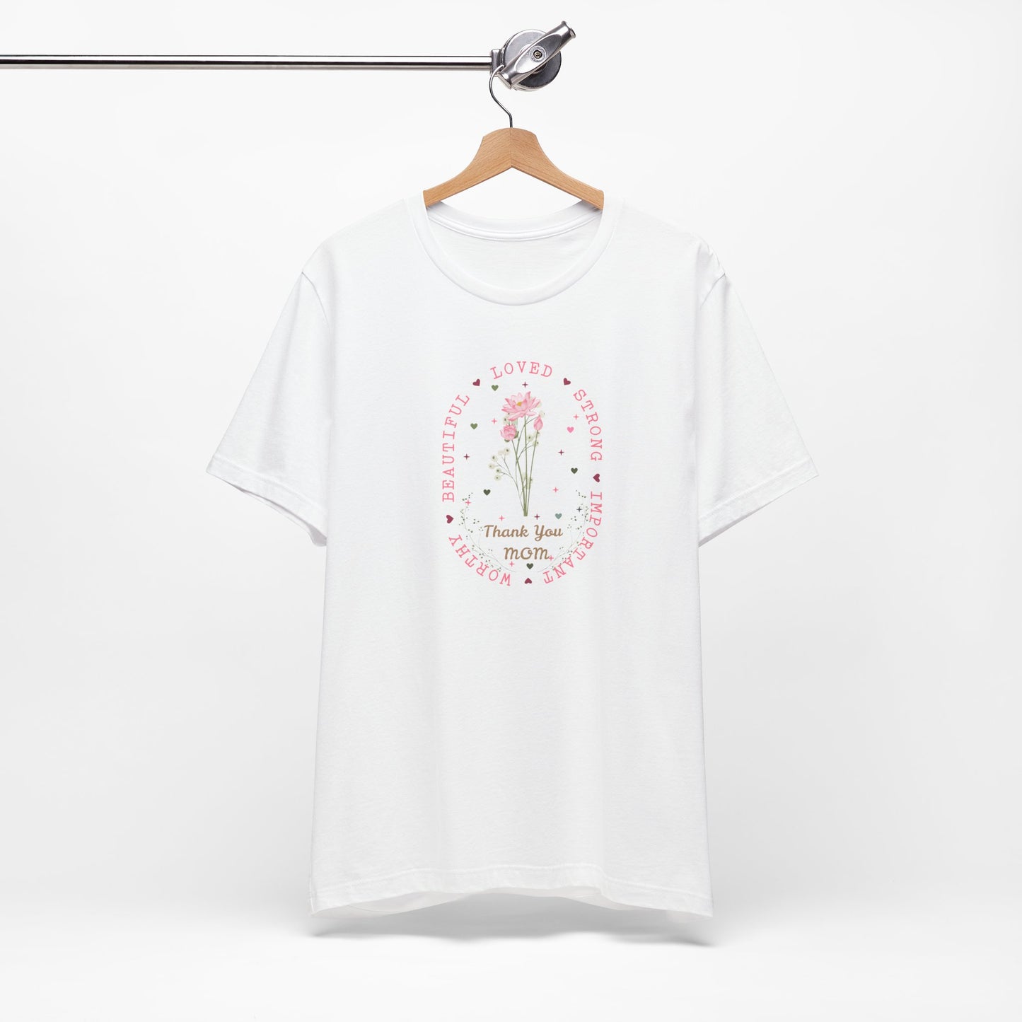 Mom Strength Pink Flower Graphic Tee