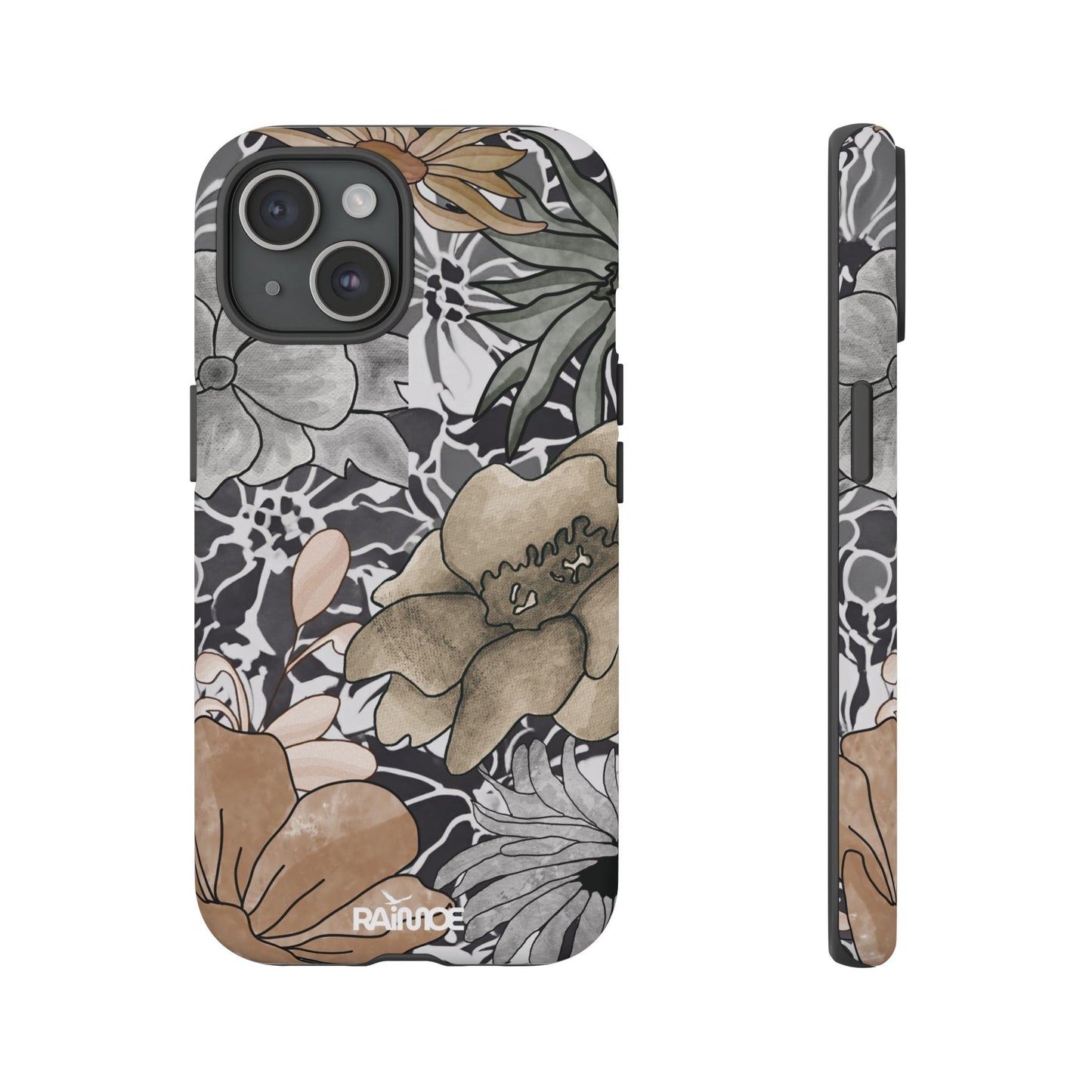 Funda rígida para iPhone (mate) con diseño floral rústico