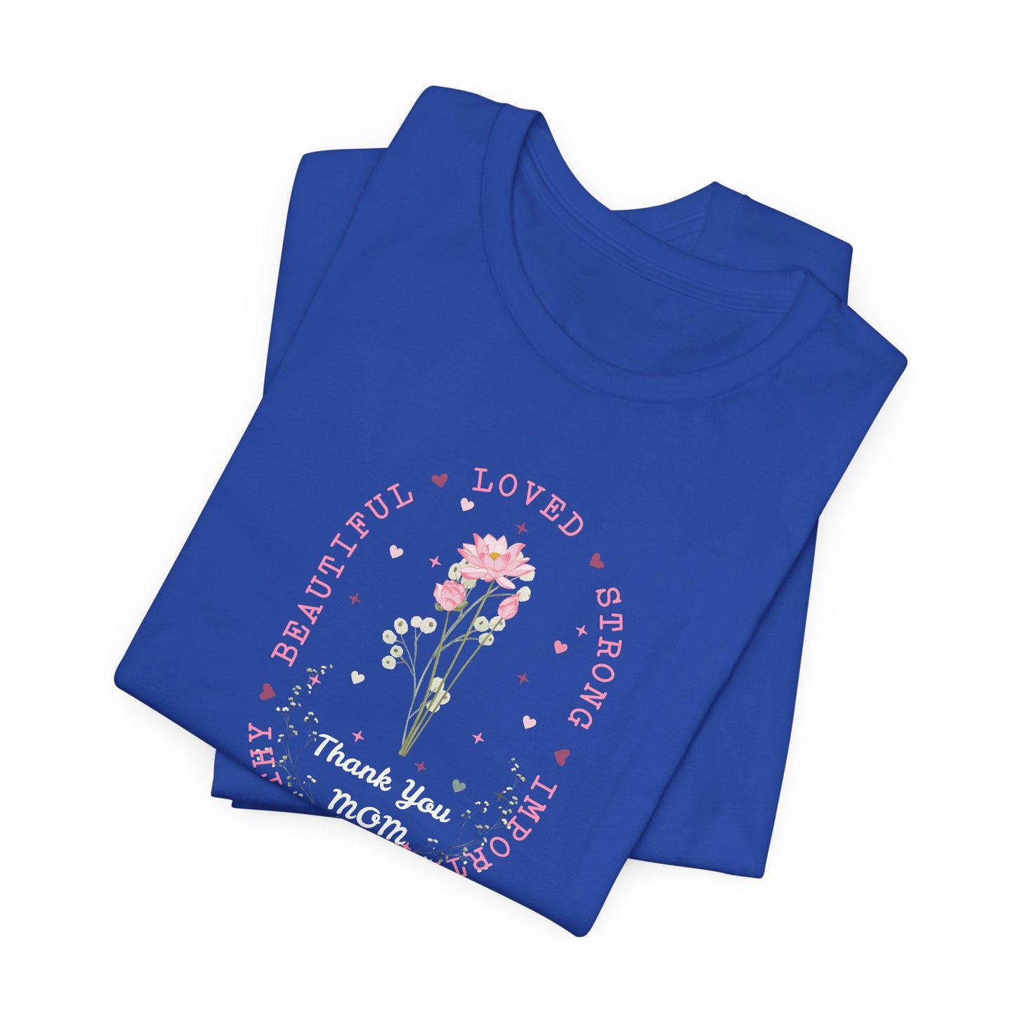 Mom Strength Pink Flower Graphic Tee
