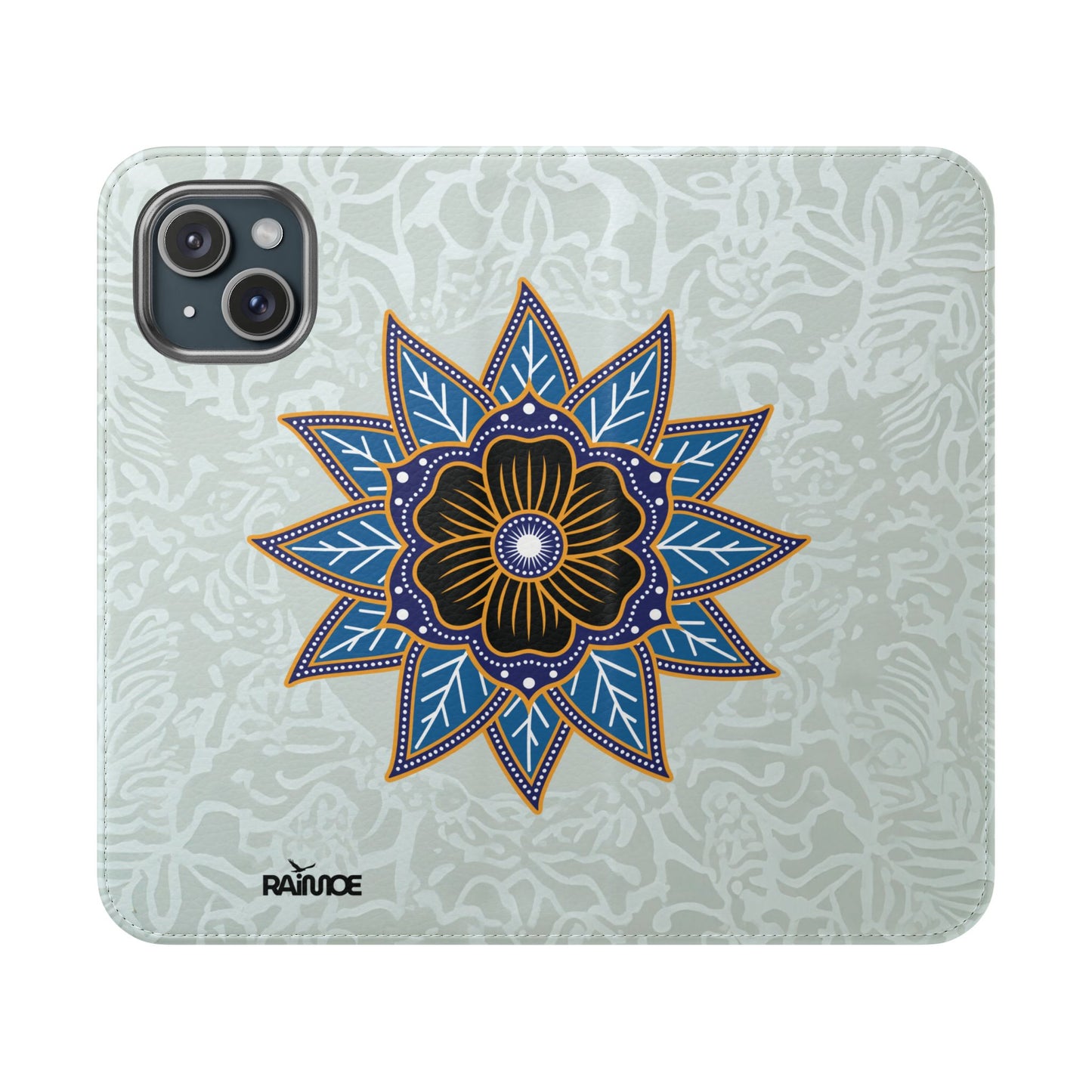 Blue Bloom - Funda con tapa para iPhone
