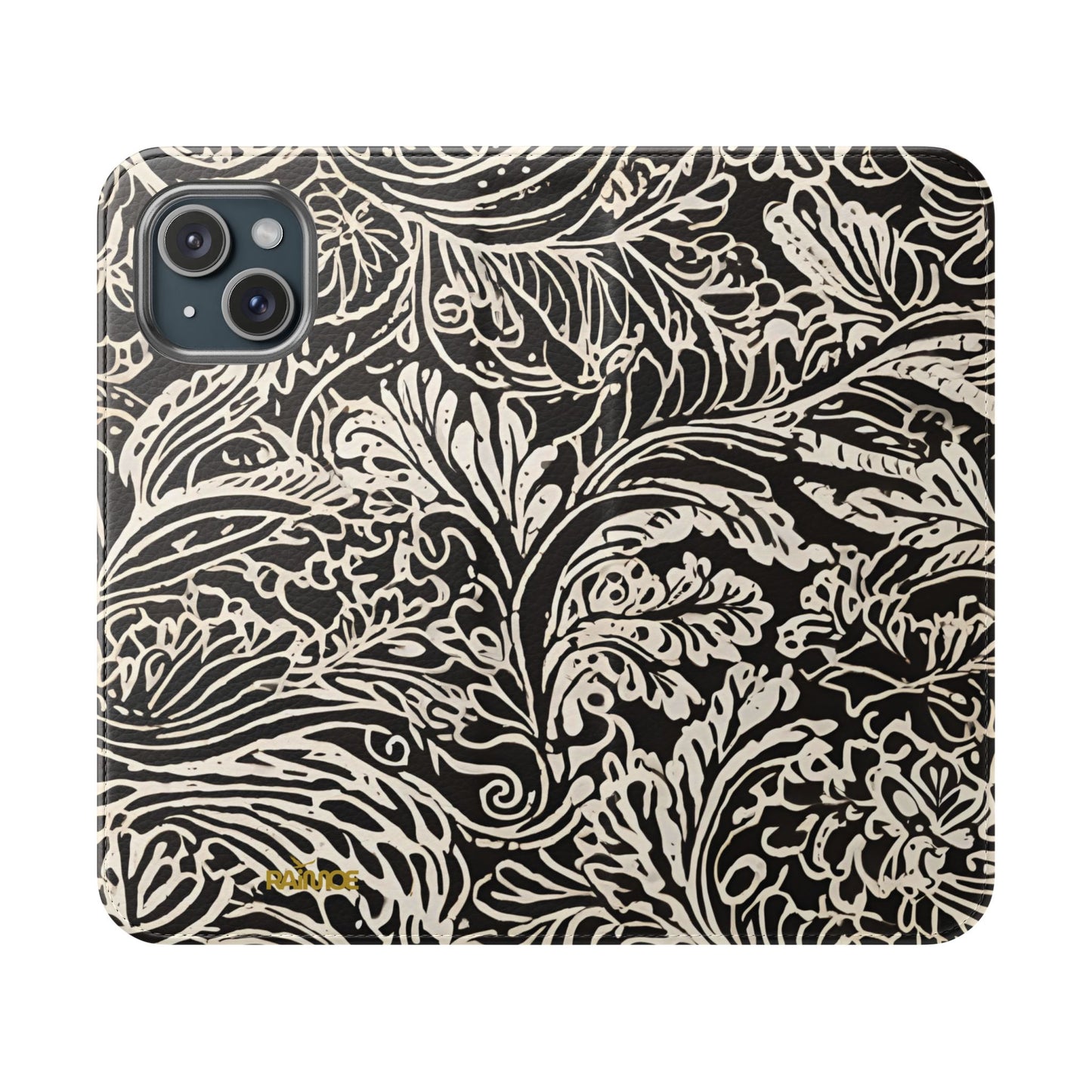 Funda con tapa para iPhone con diseño de hoja