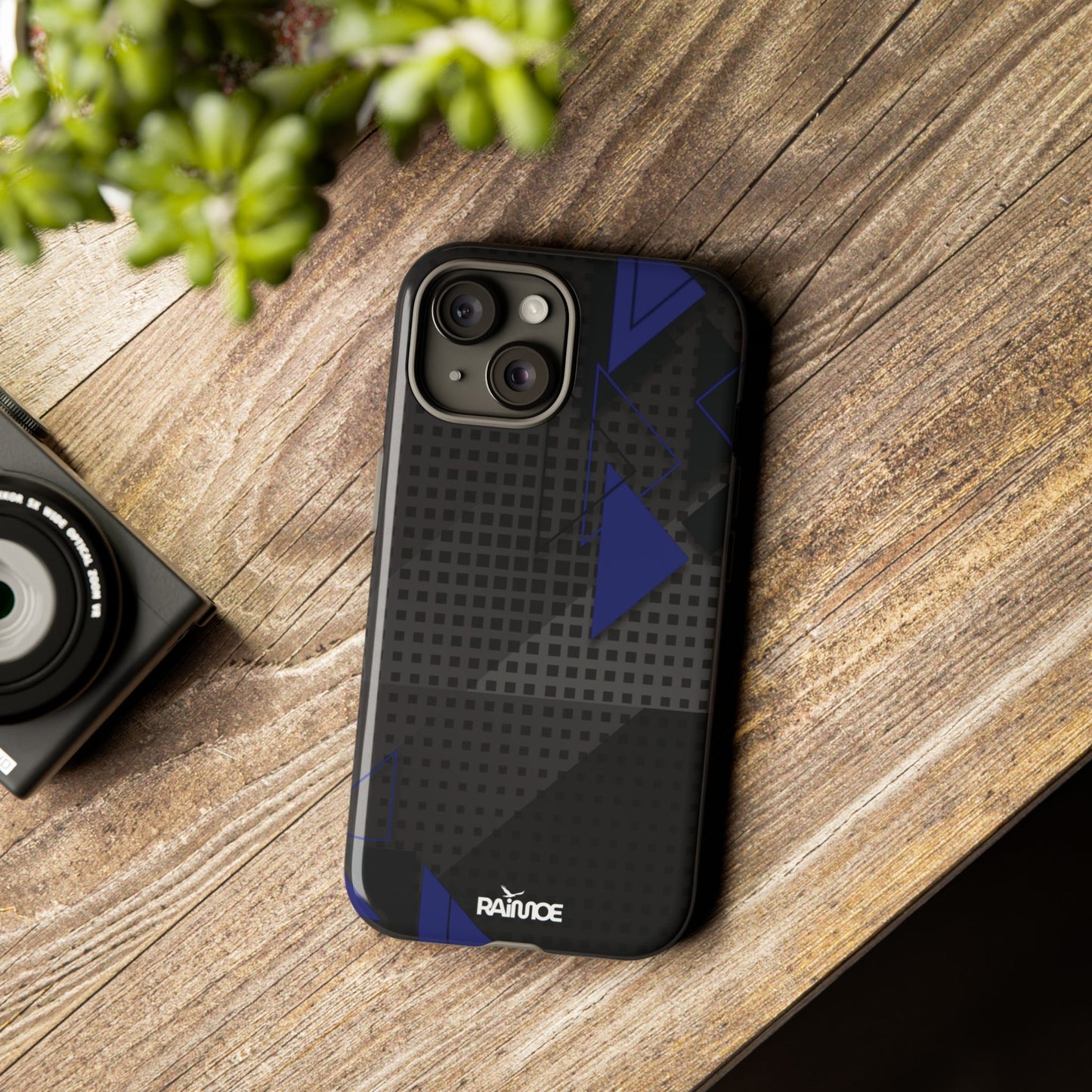 Funda resistente para iPhone (brillante) con diseño de triángulos