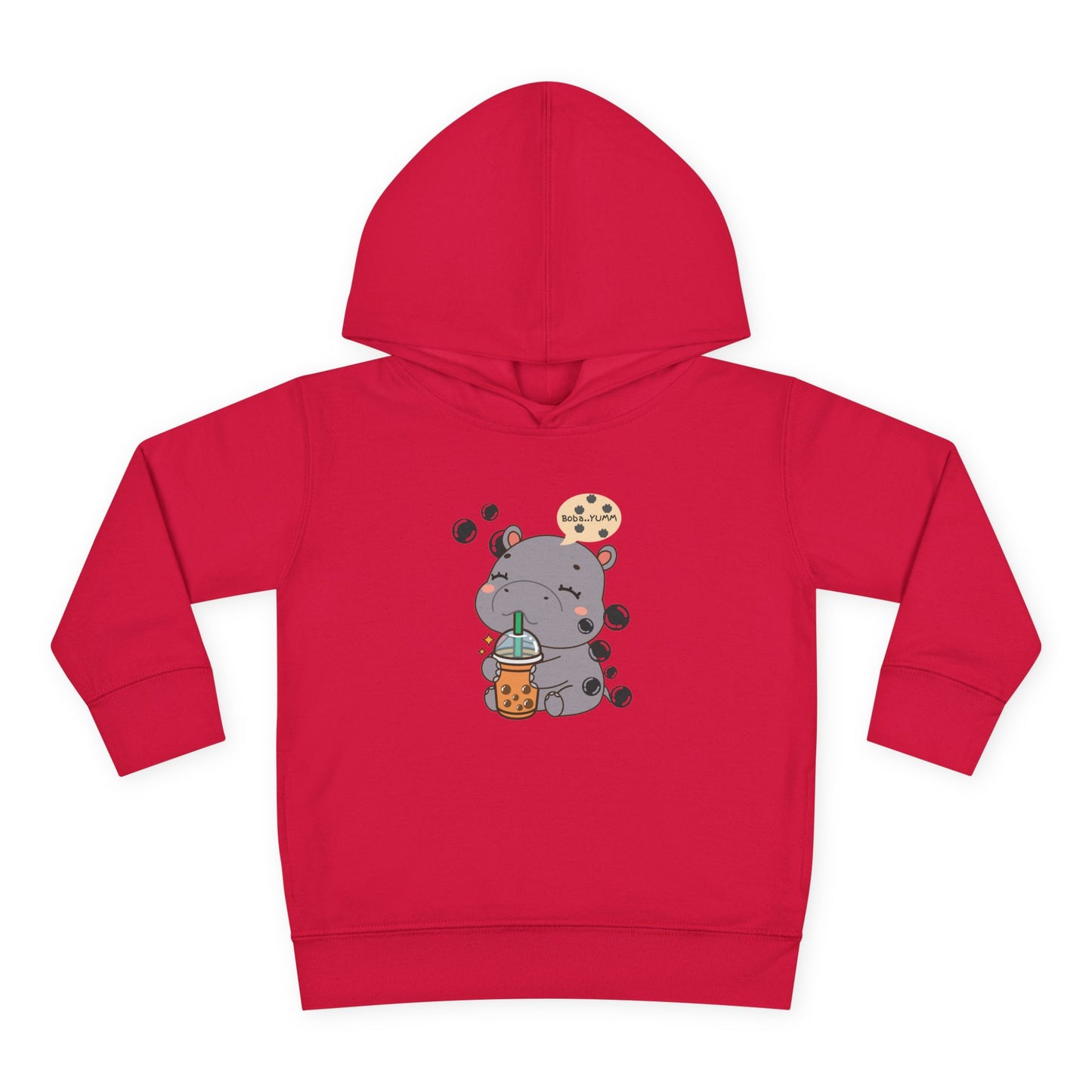 Hippo Bubble Tea Toddler Fleece Hoodie