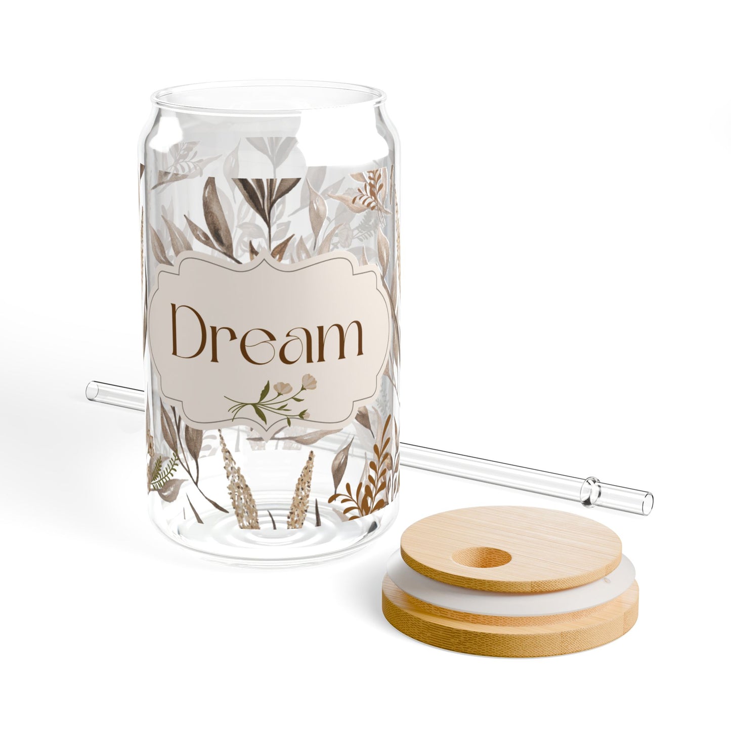 Dream Sipper Glass Cup with Lid - 16oz