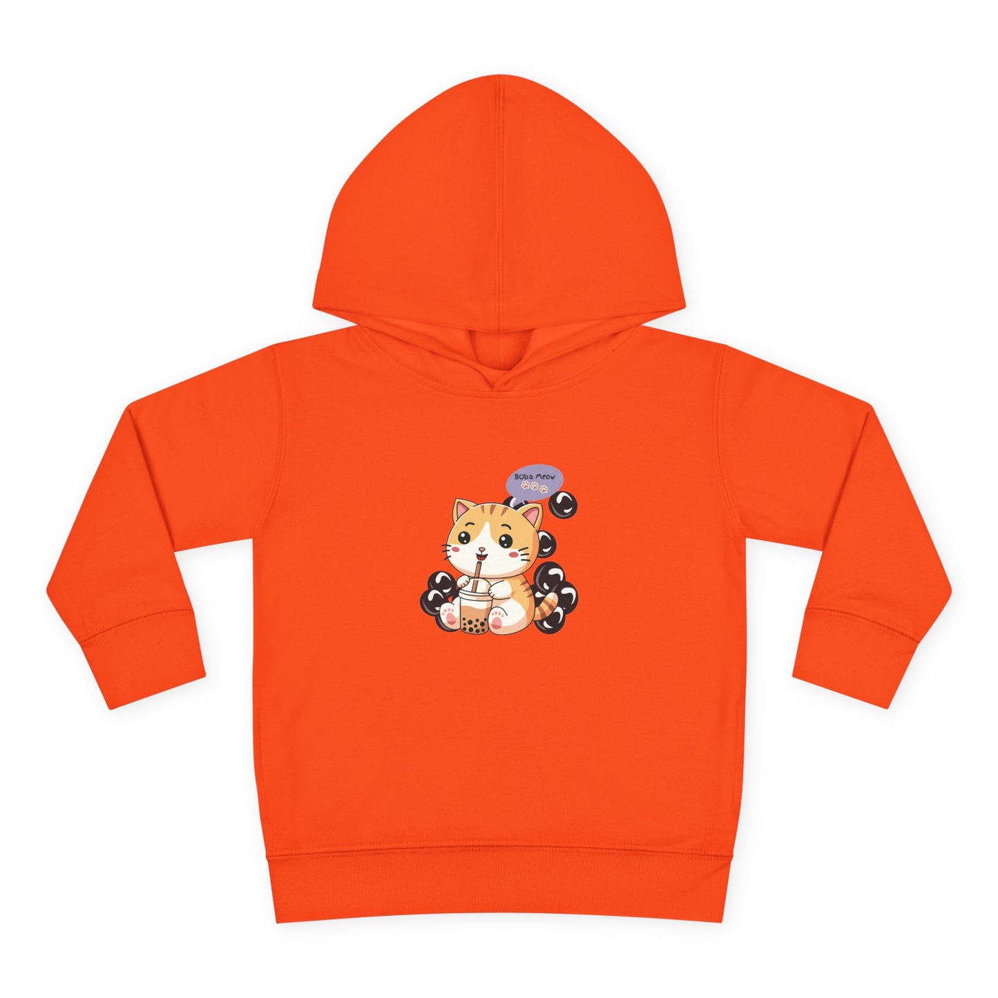 Kitten Bubble Tea Toddler Fleece Hoodie