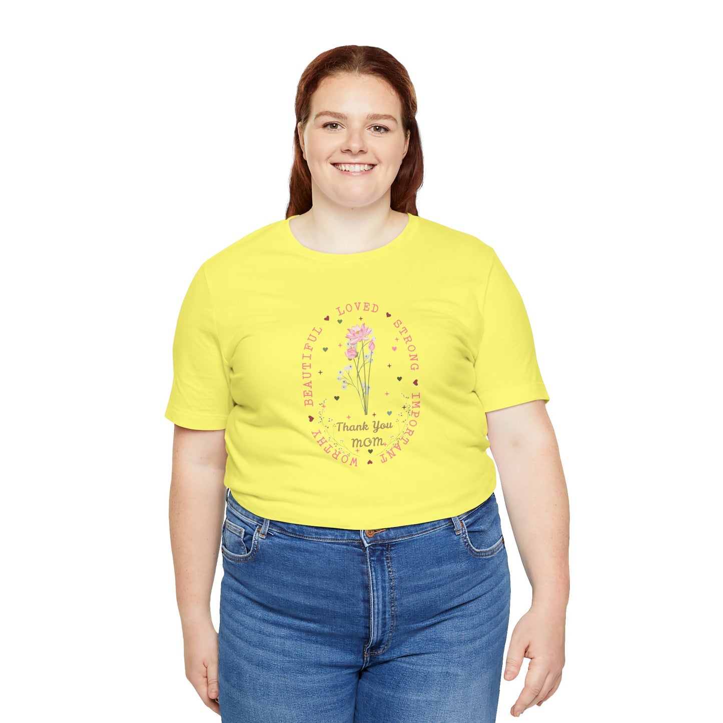 Mom Strength Pink Flower Graphic Tee