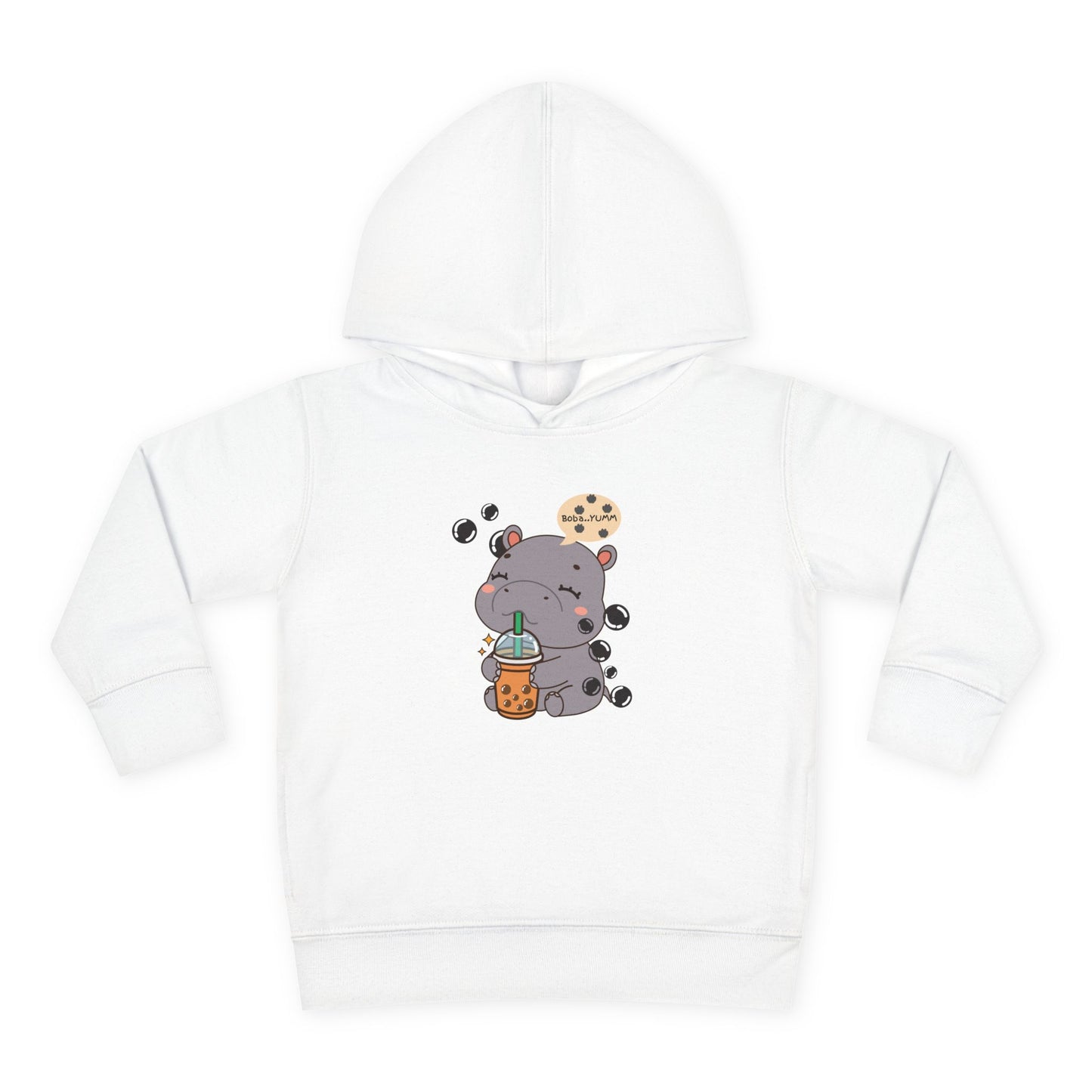 Hippo Bubble Tea Toddler Fleece Hoodie