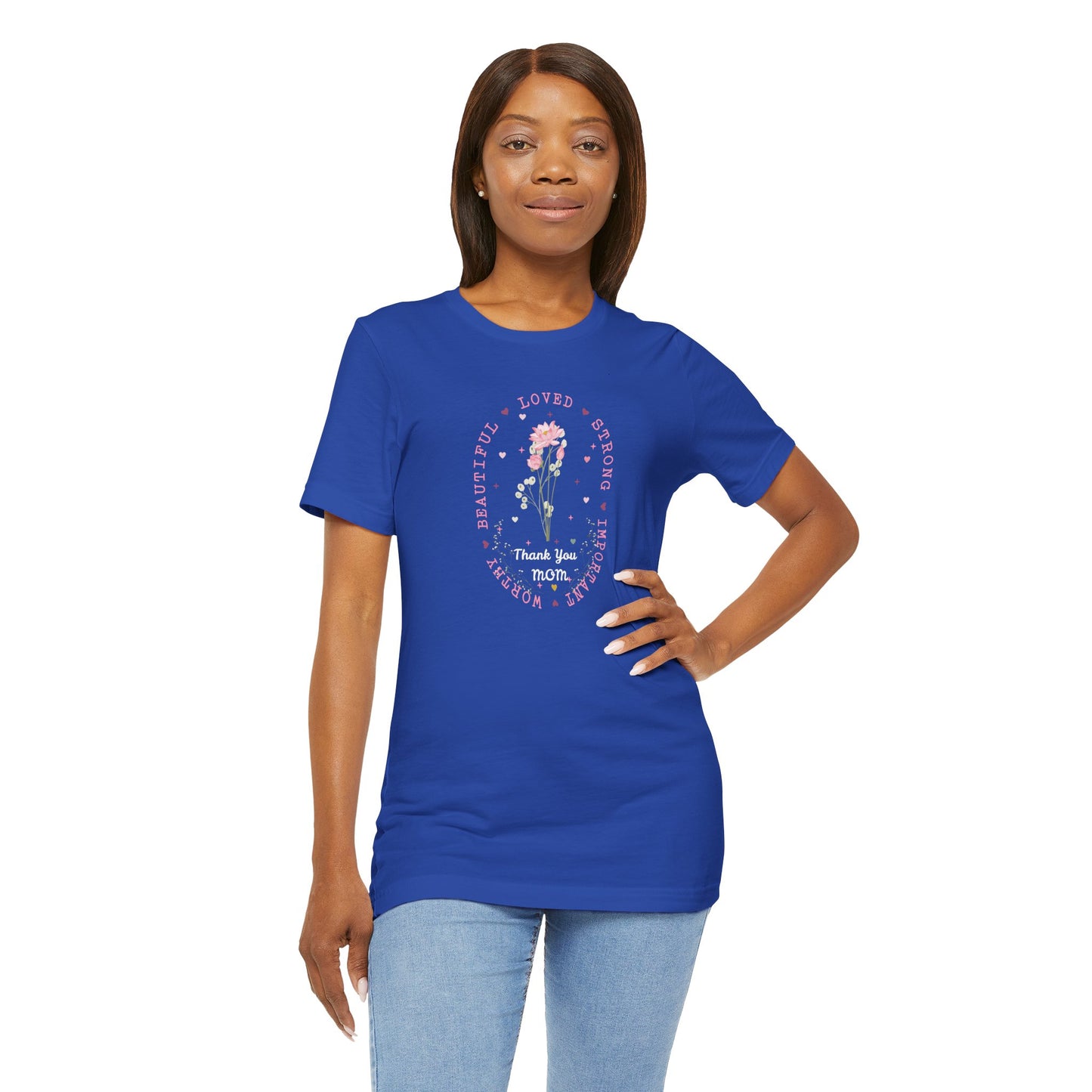 Mom Strength Pink Flower Graphic Tee