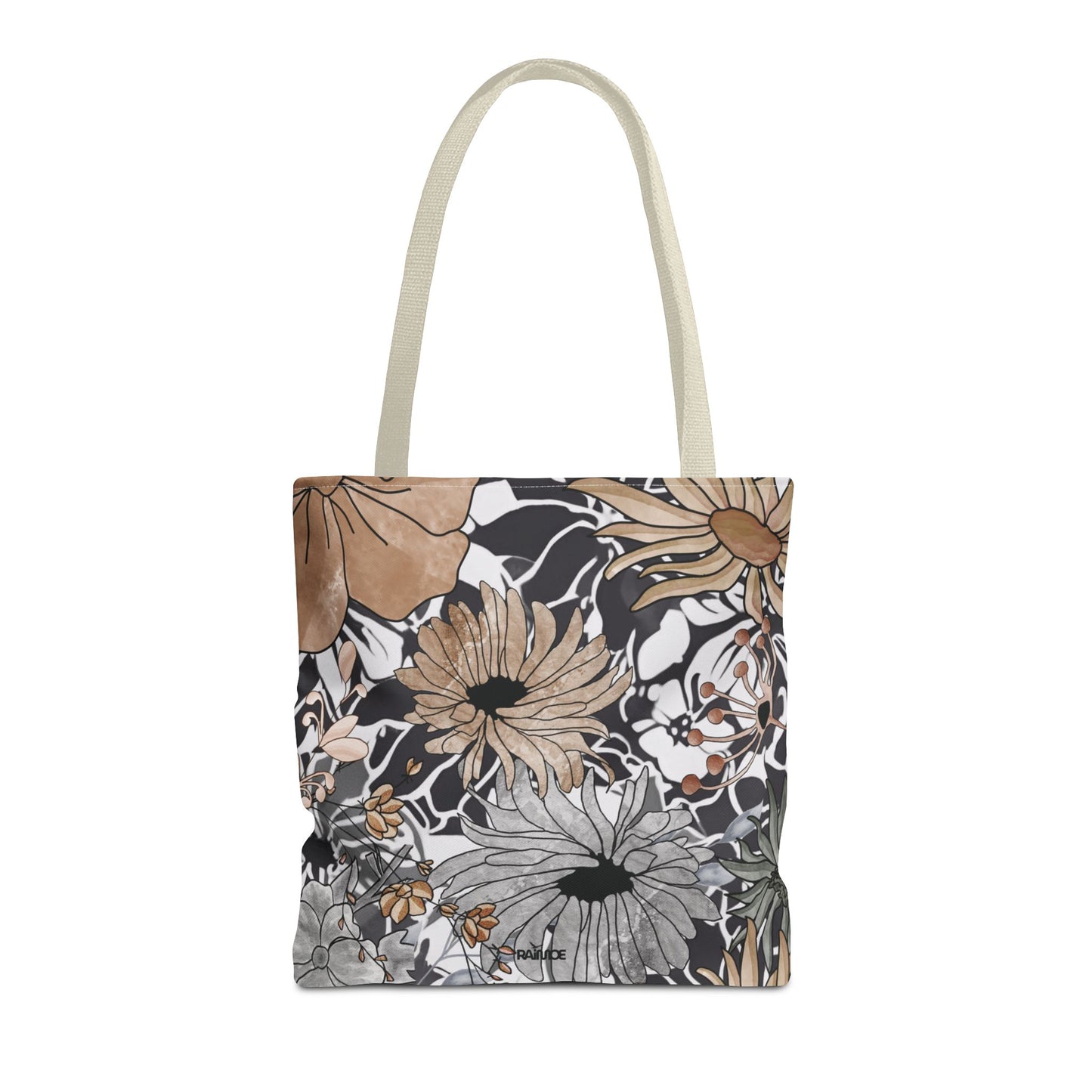 Bolsa de mano rústica con flores