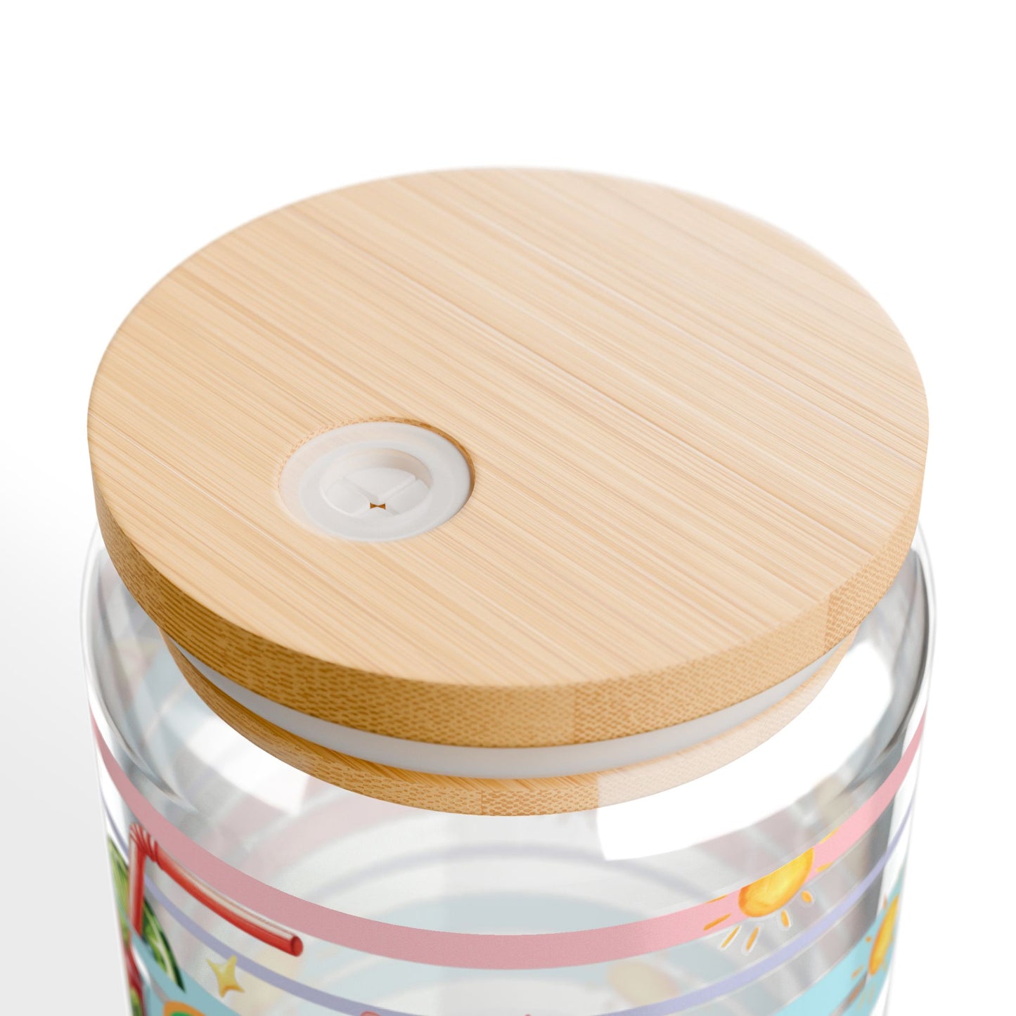 Sweet Summer Vibes Sipper Glass Cup with Lid - 16oz
