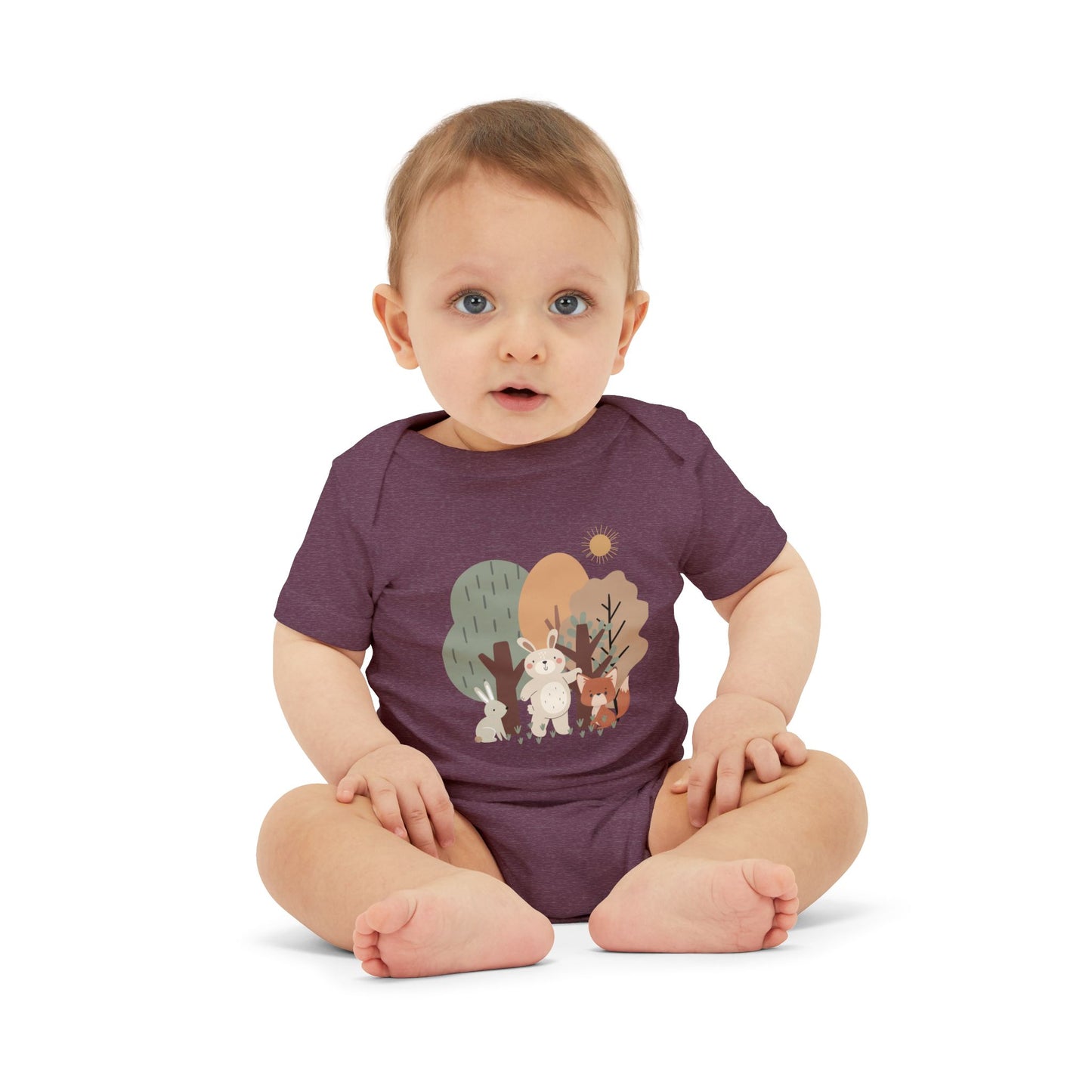 Woodland Animal Short-Sleeve Bodysuit