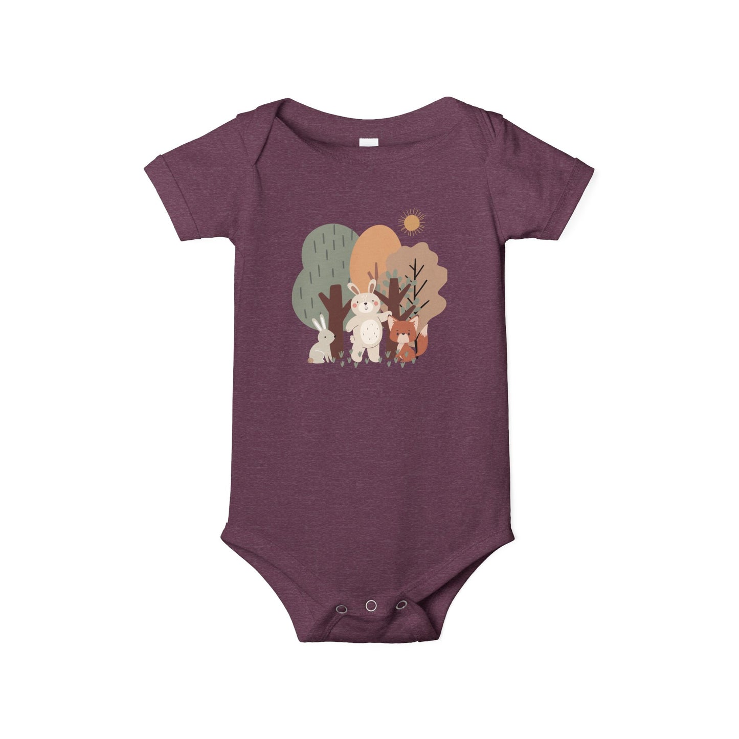 Woodland Animal Short-Sleeve Bodysuit