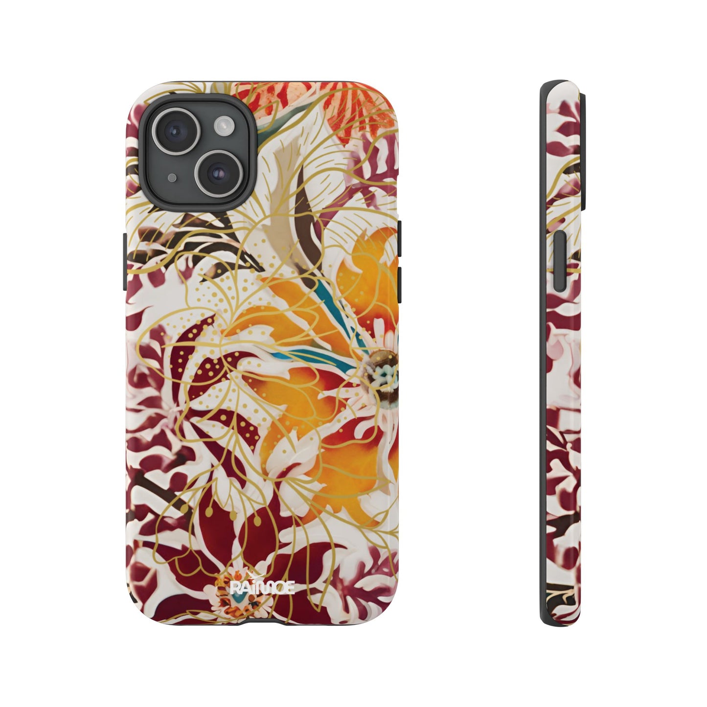 Auburn Floral - Funda resistente para iPhone (brillante)