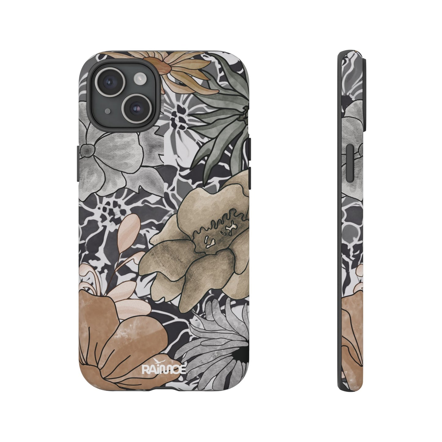 Funda rígida para iPhone (mate) con diseño floral rústico