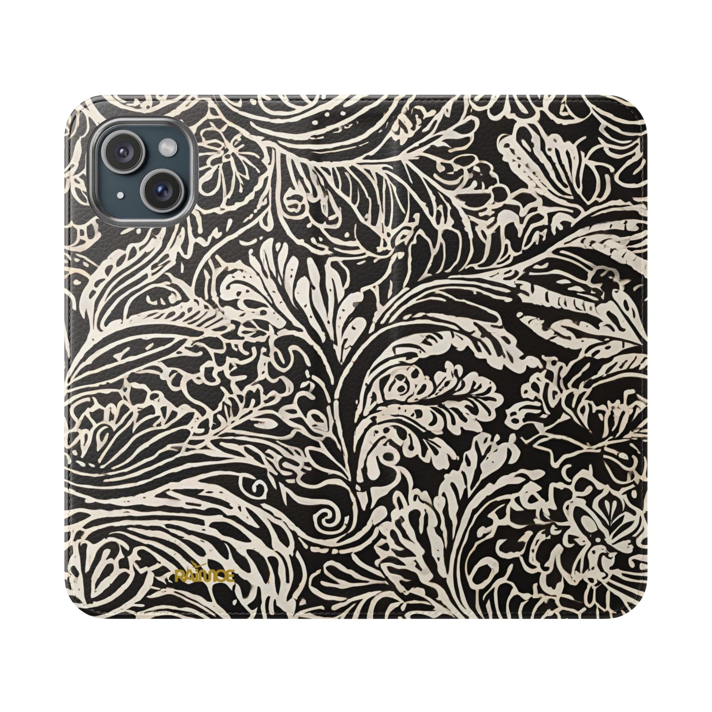 Funda con tapa para iPhone con diseño de hoja