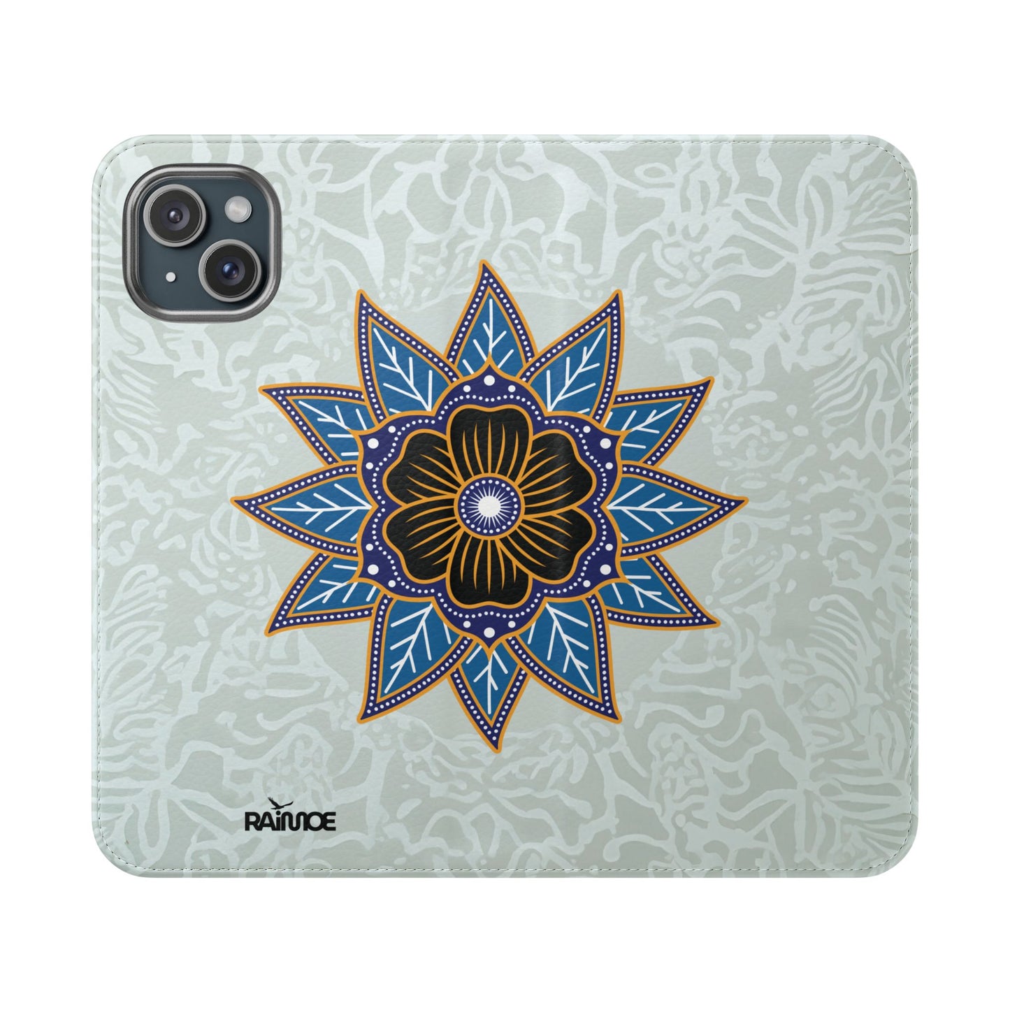 Blue Bloom - Funda con tapa para iPhone