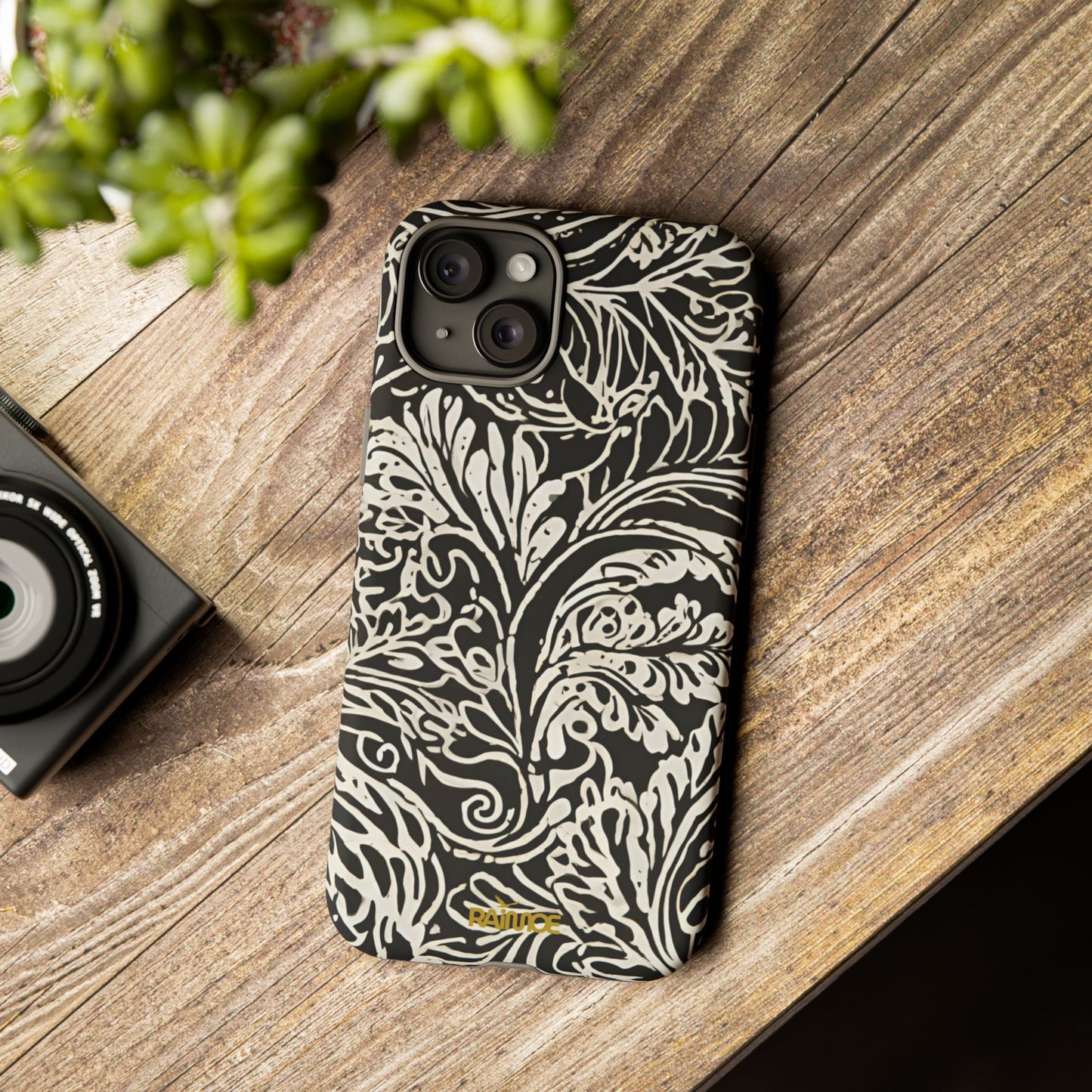 Funda resistente para iPhone (mate) con diseño de hoja de trazo
