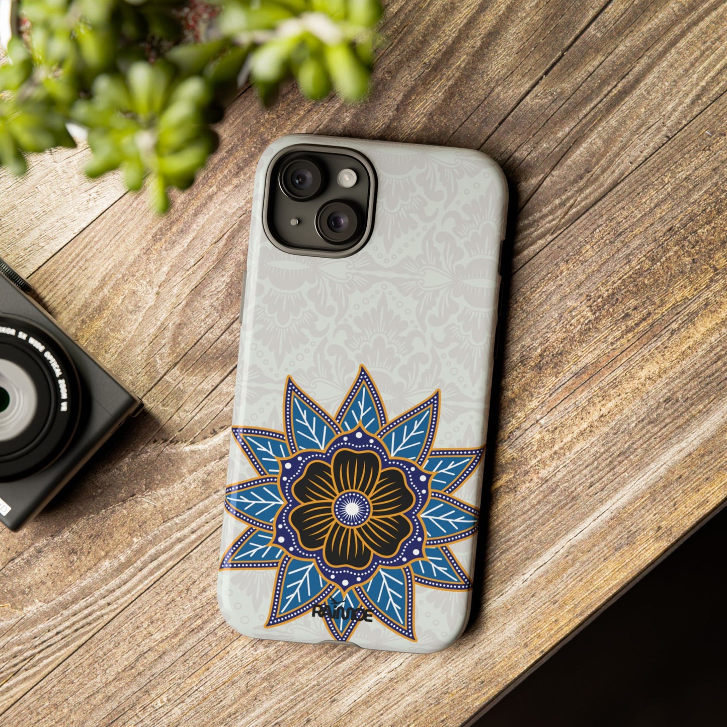 Funda resistente para iPhone (brillante) Blue Bloom