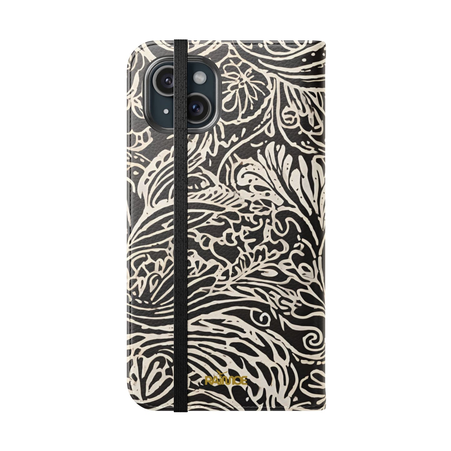 Funda con tapa para iPhone con diseño de hoja
