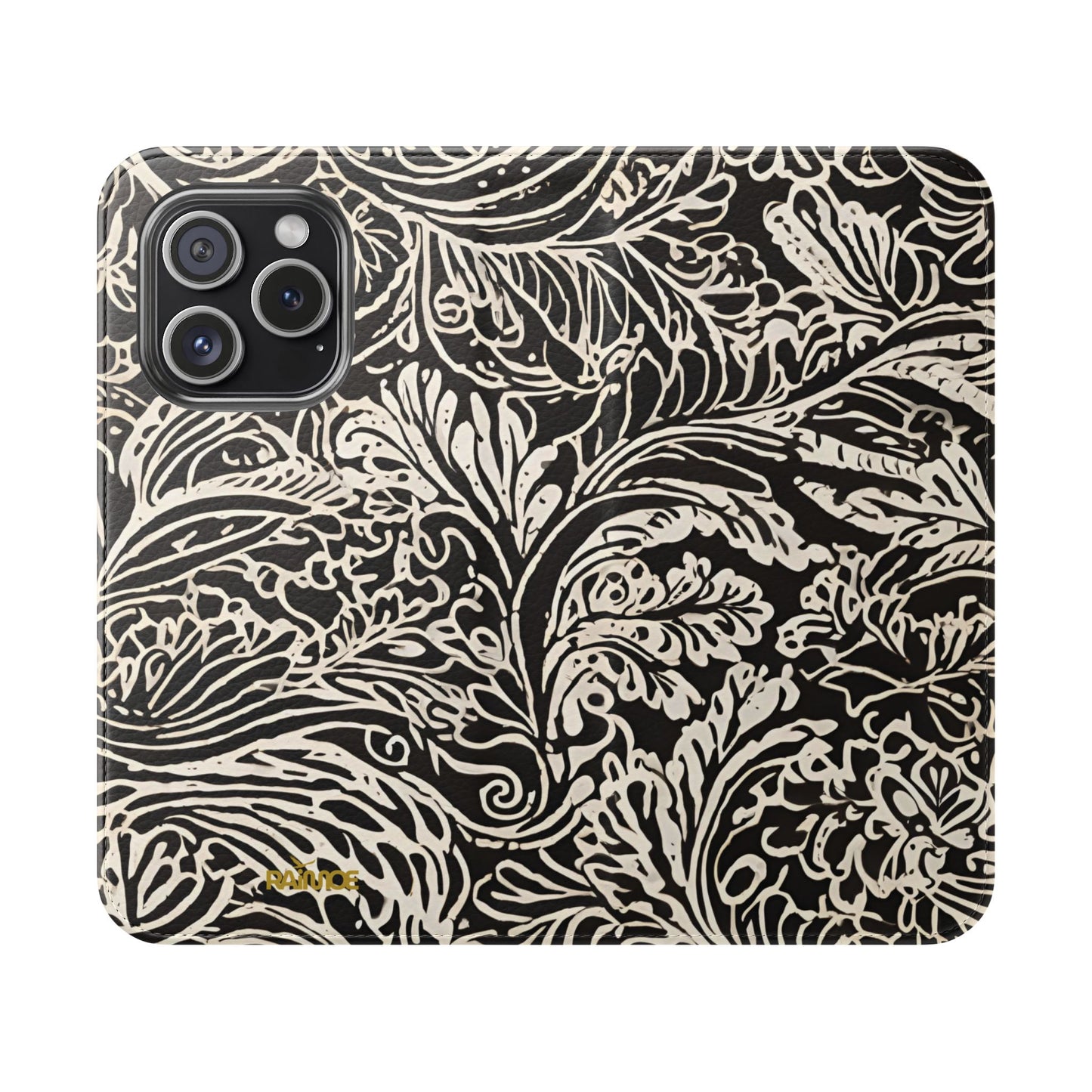 Funda con tapa para iPhone con diseño de hoja