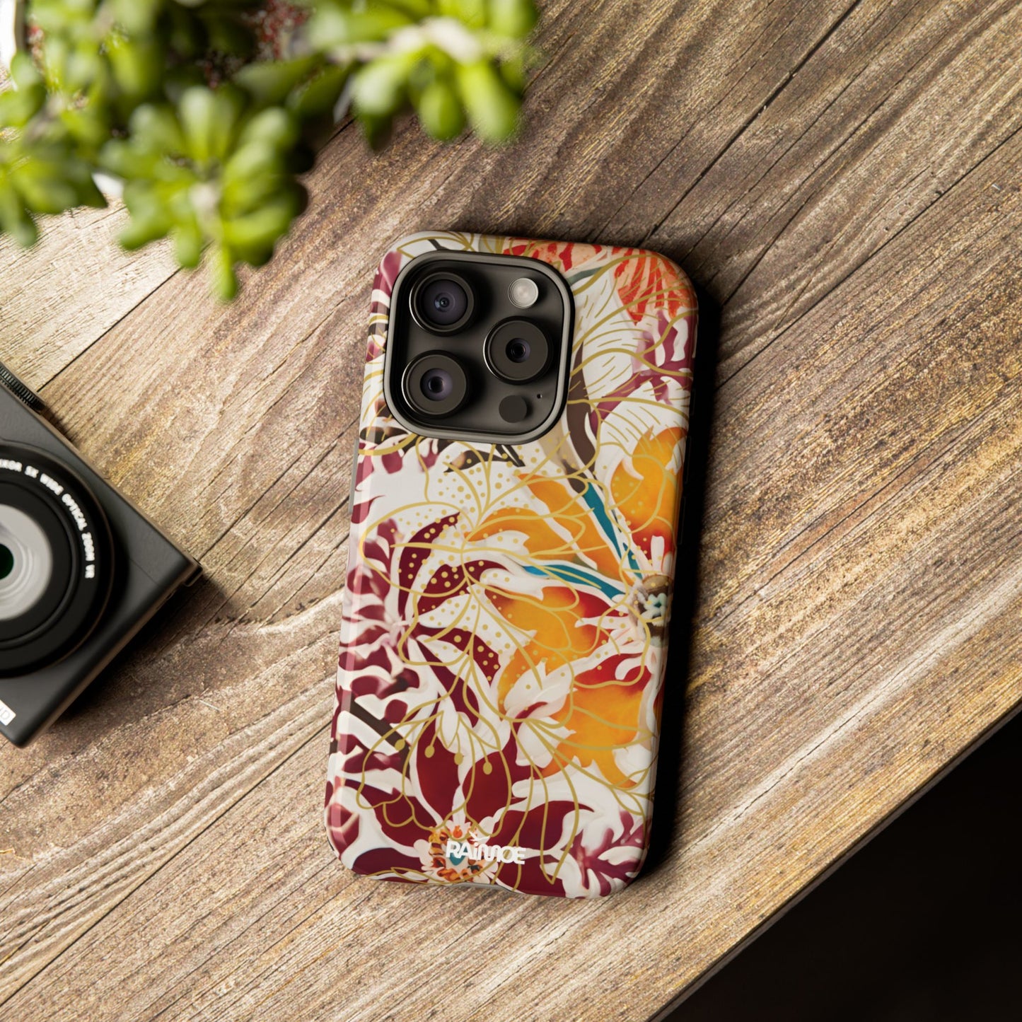 Auburn Floral - Funda resistente para iPhone (brillante)