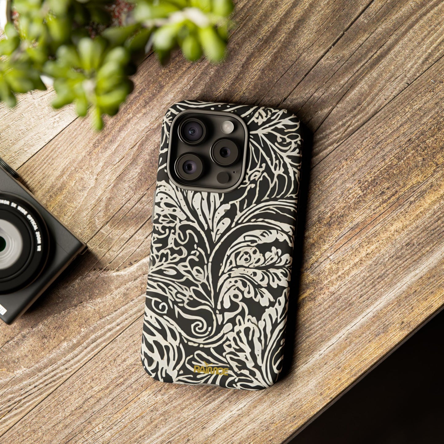 Funda resistente para iPhone (mate) con diseño de hoja de trazo