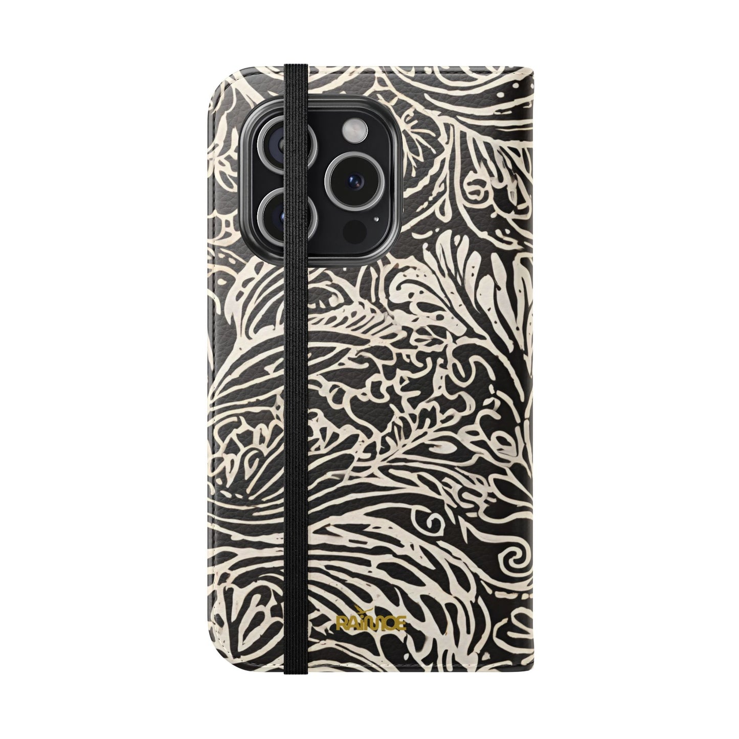 Funda con tapa para iPhone con diseño de hoja