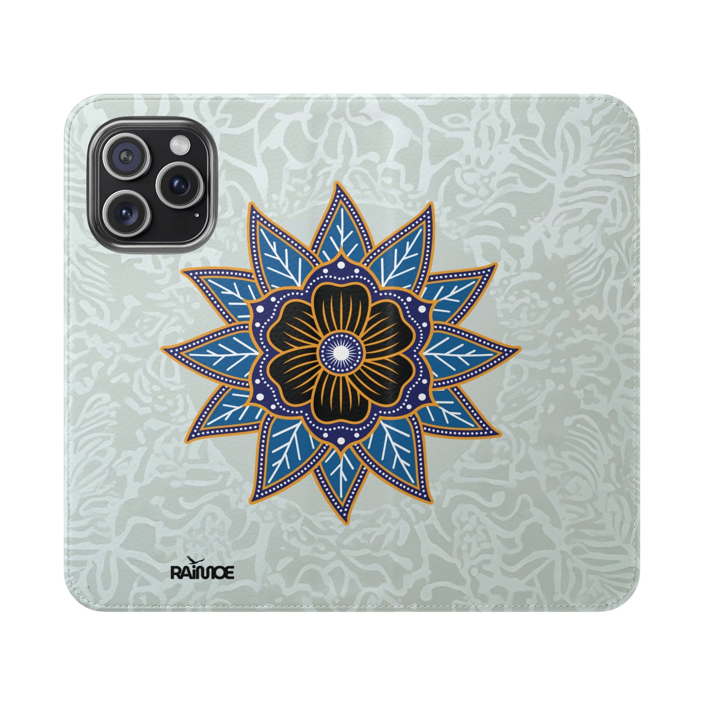 Blue Bloom - Funda con tapa para iPhone