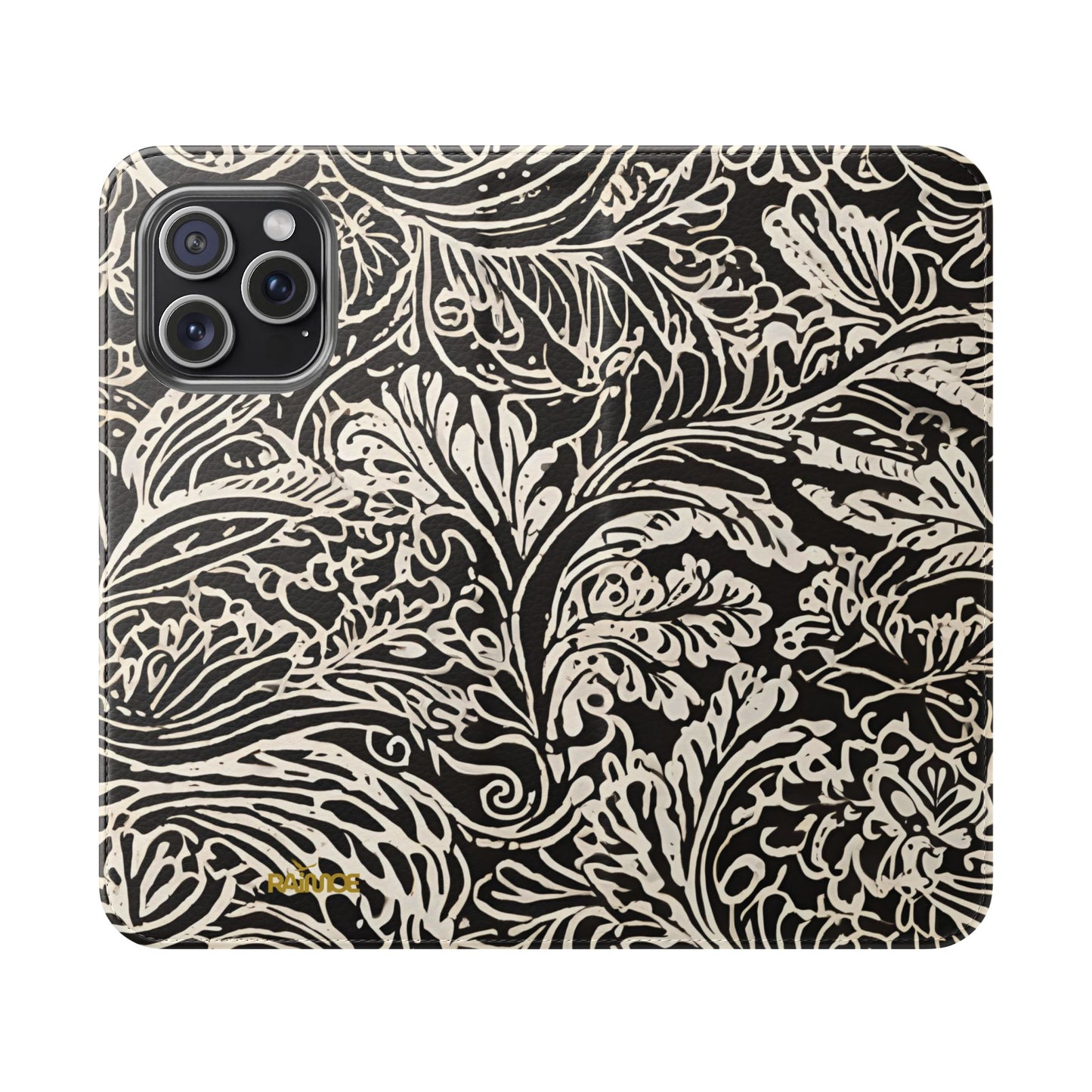 Funda con tapa para iPhone con diseño de hoja
