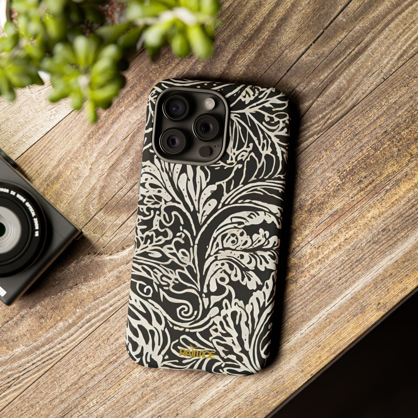 Funda resistente para iPhone (mate) con diseño de hoja de trazo