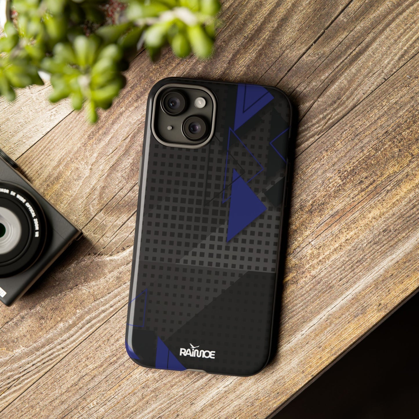 Funda resistente para iPhone (brillante) con diseño de triángulos