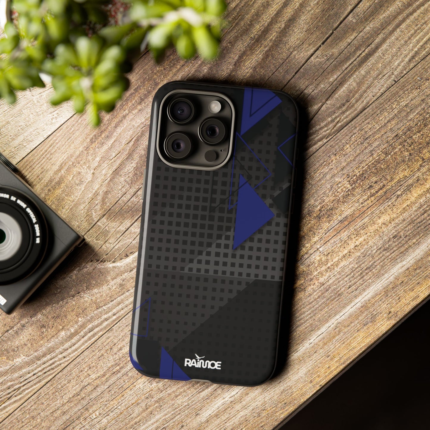 Funda resistente para iPhone (brillante) con diseño de triángulos