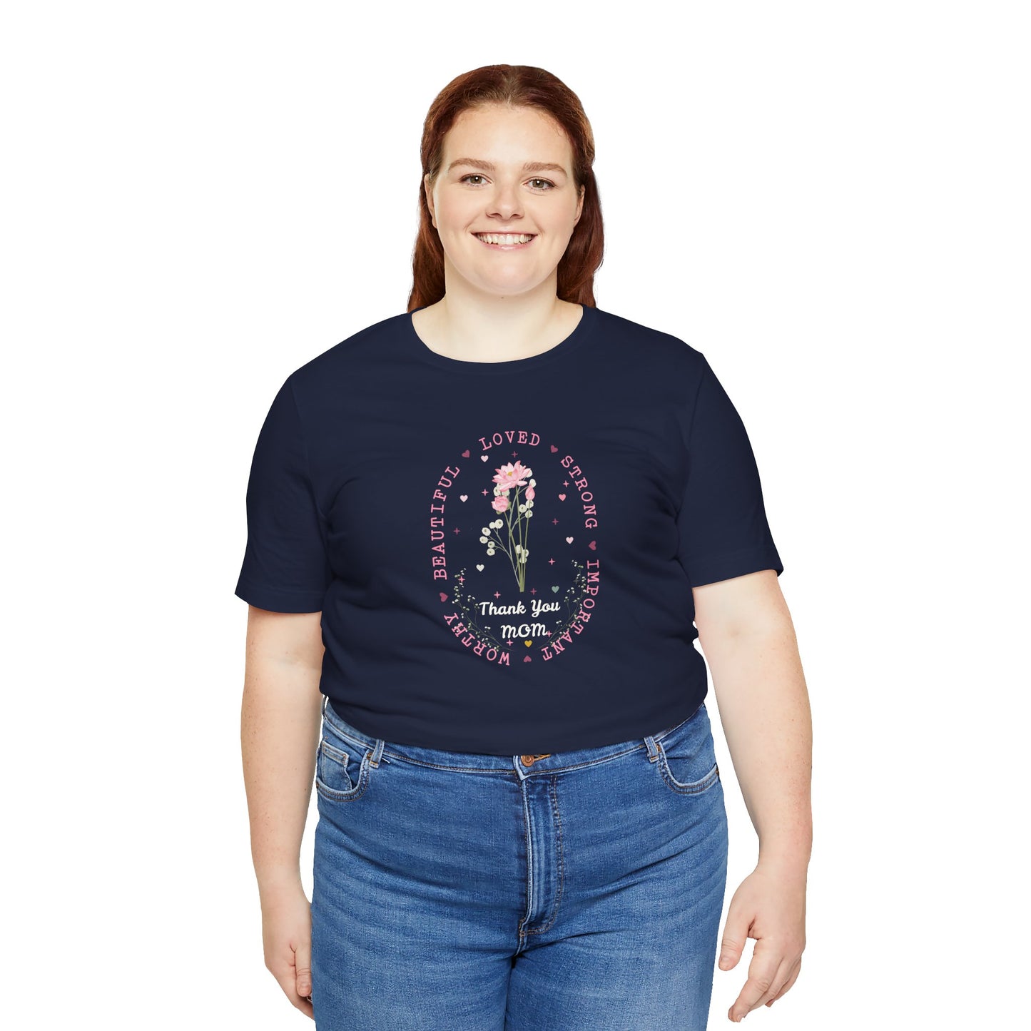Mom Strength Pink Flower Graphic Tee