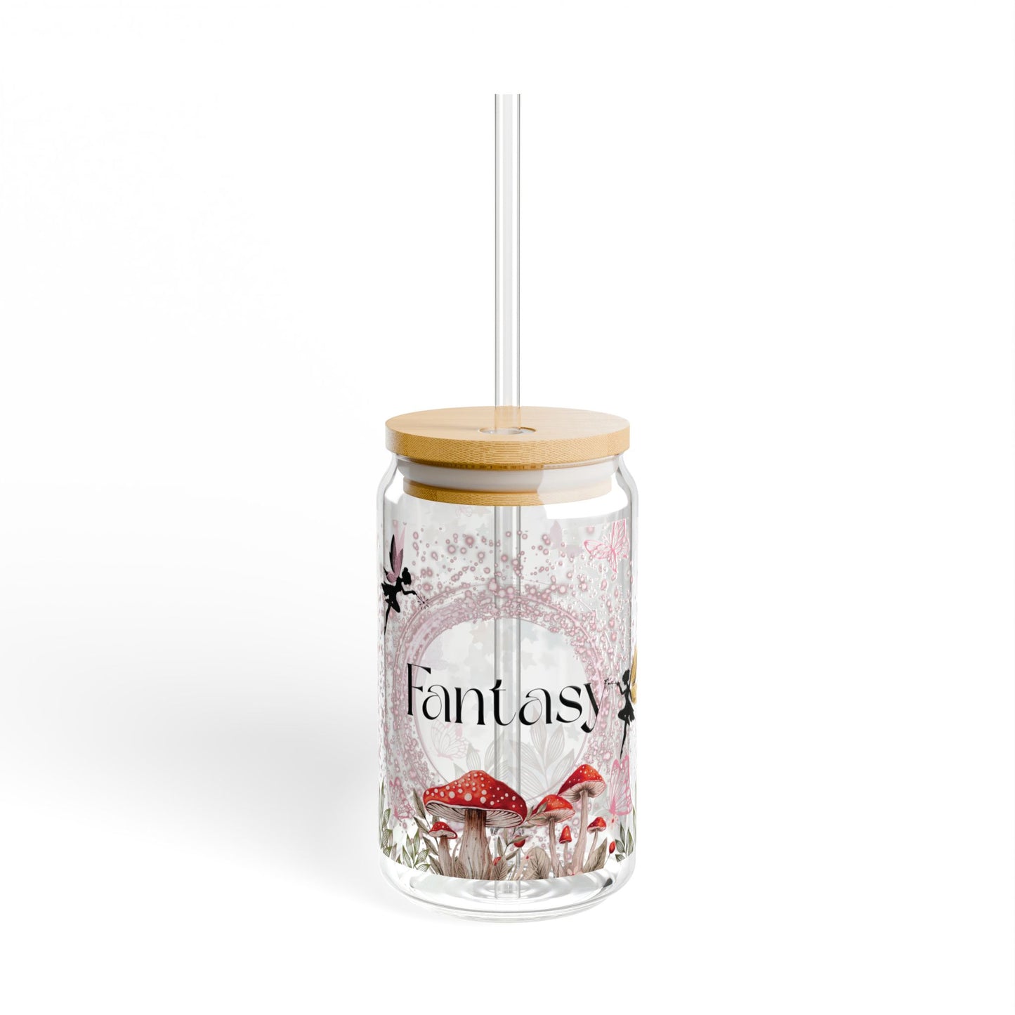 Fantasy Sipper Glass Cup with Lid - 16oz
