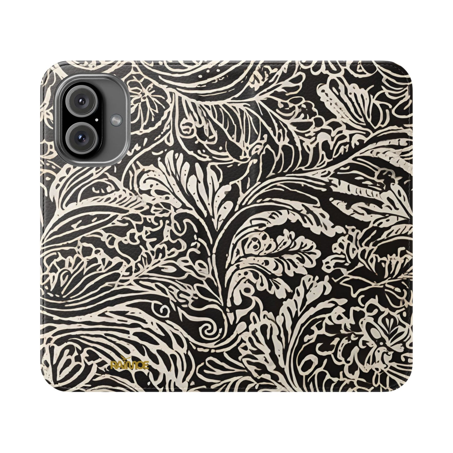 Funda con tapa para iPhone con diseño de hoja