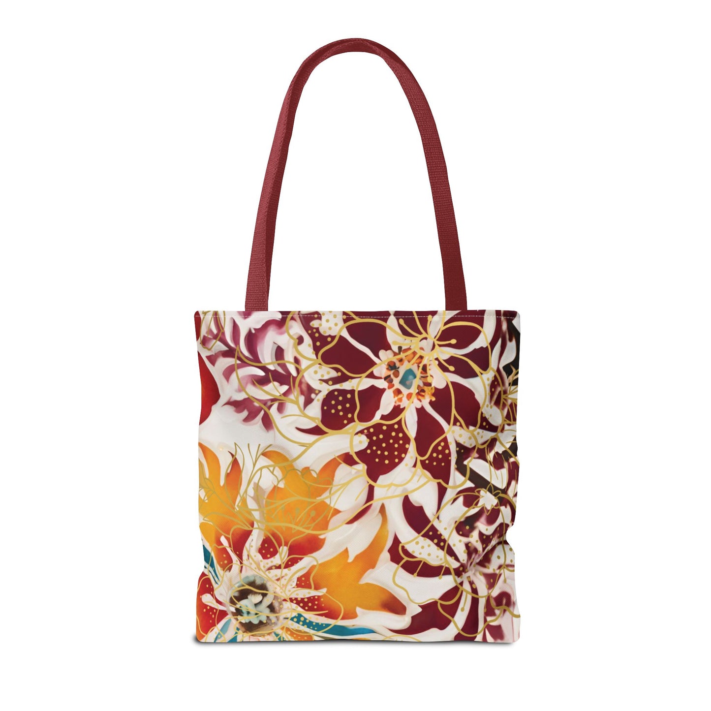 Bolso tote floral color castaño rojizo