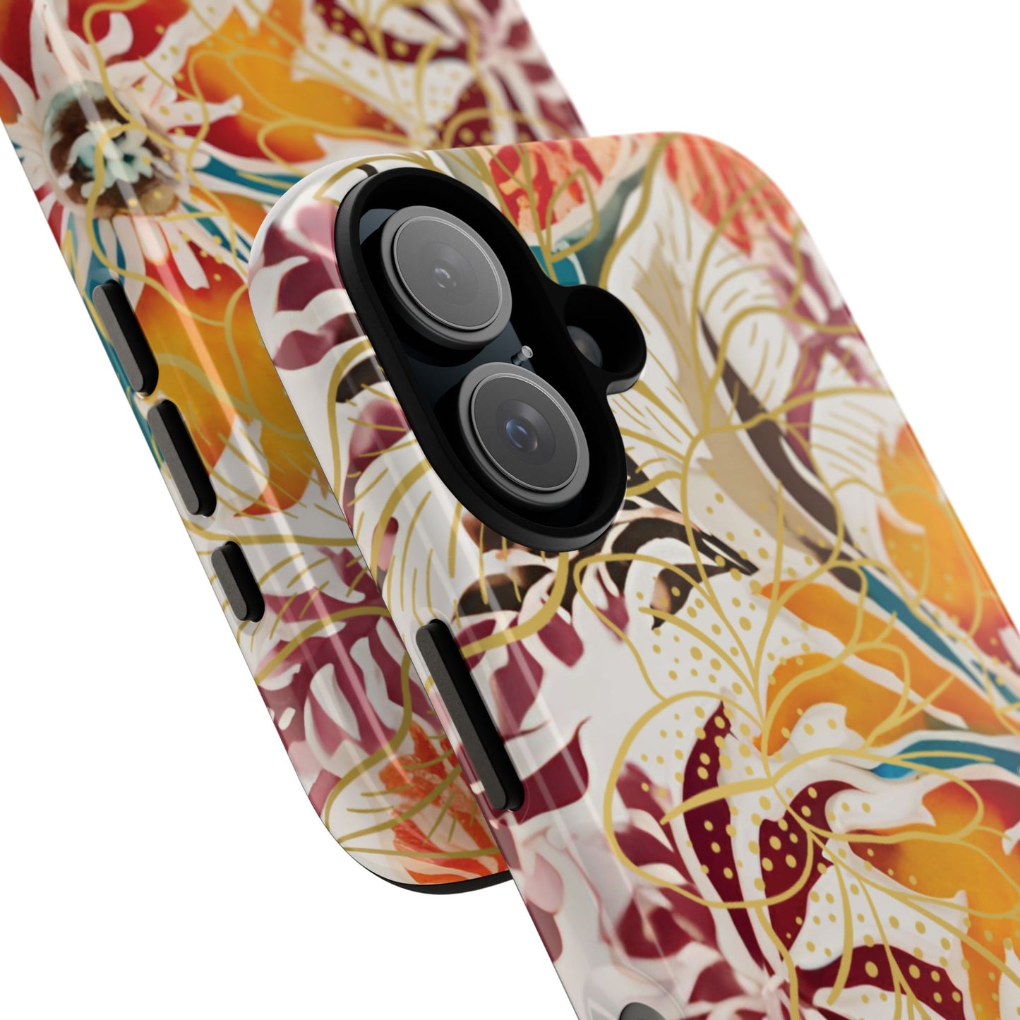 Auburn Floral - Funda resistente para iPhone (brillante)
