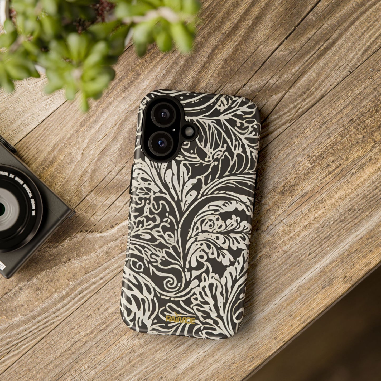 Funda resistente para iPhone (mate) con diseño de hoja de trazo