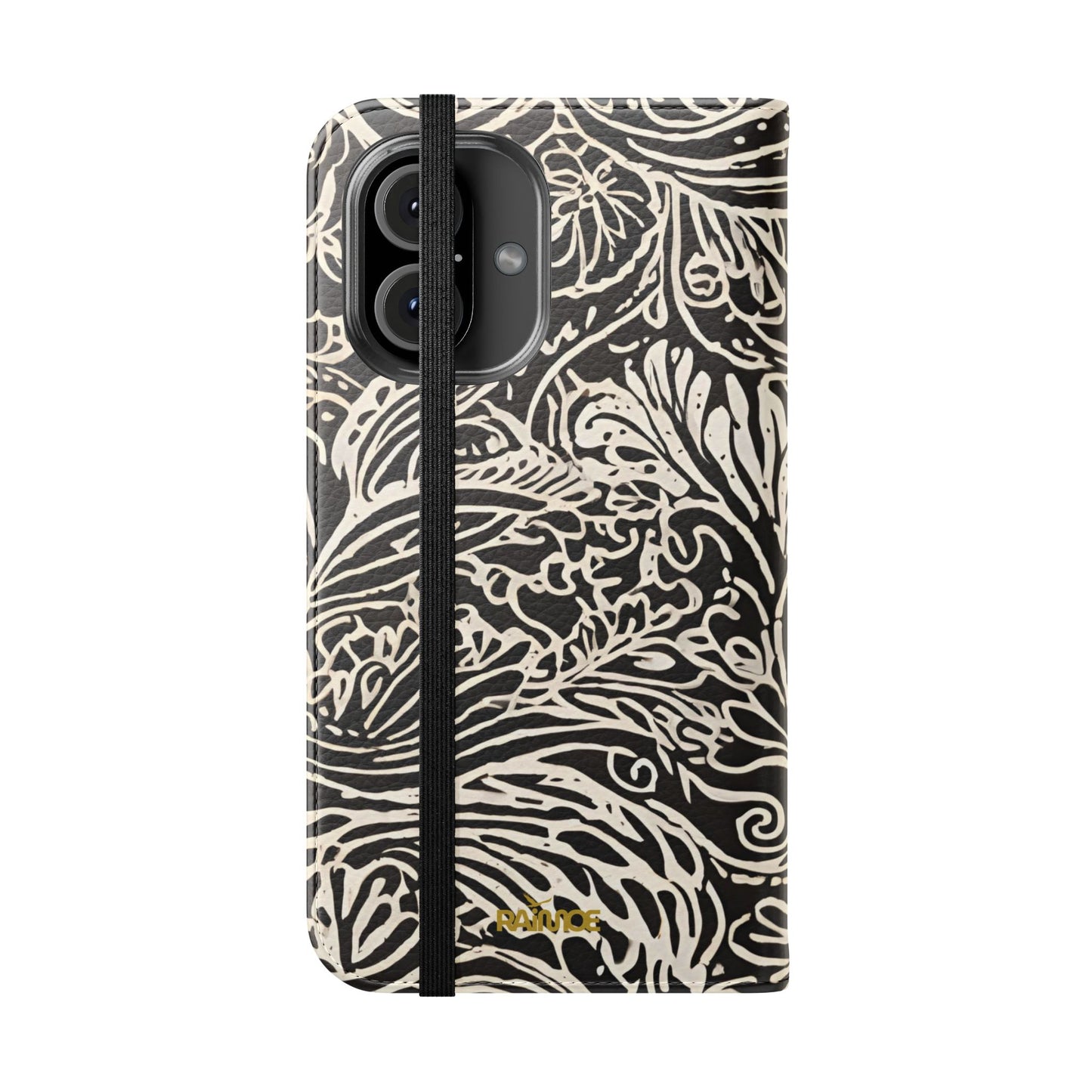 Funda con tapa para iPhone con diseño de hoja