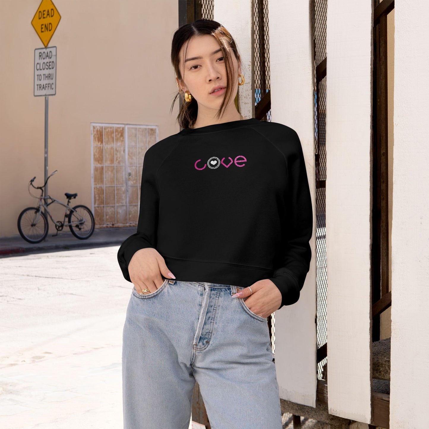 LOVE Cropped Fleece Pullover